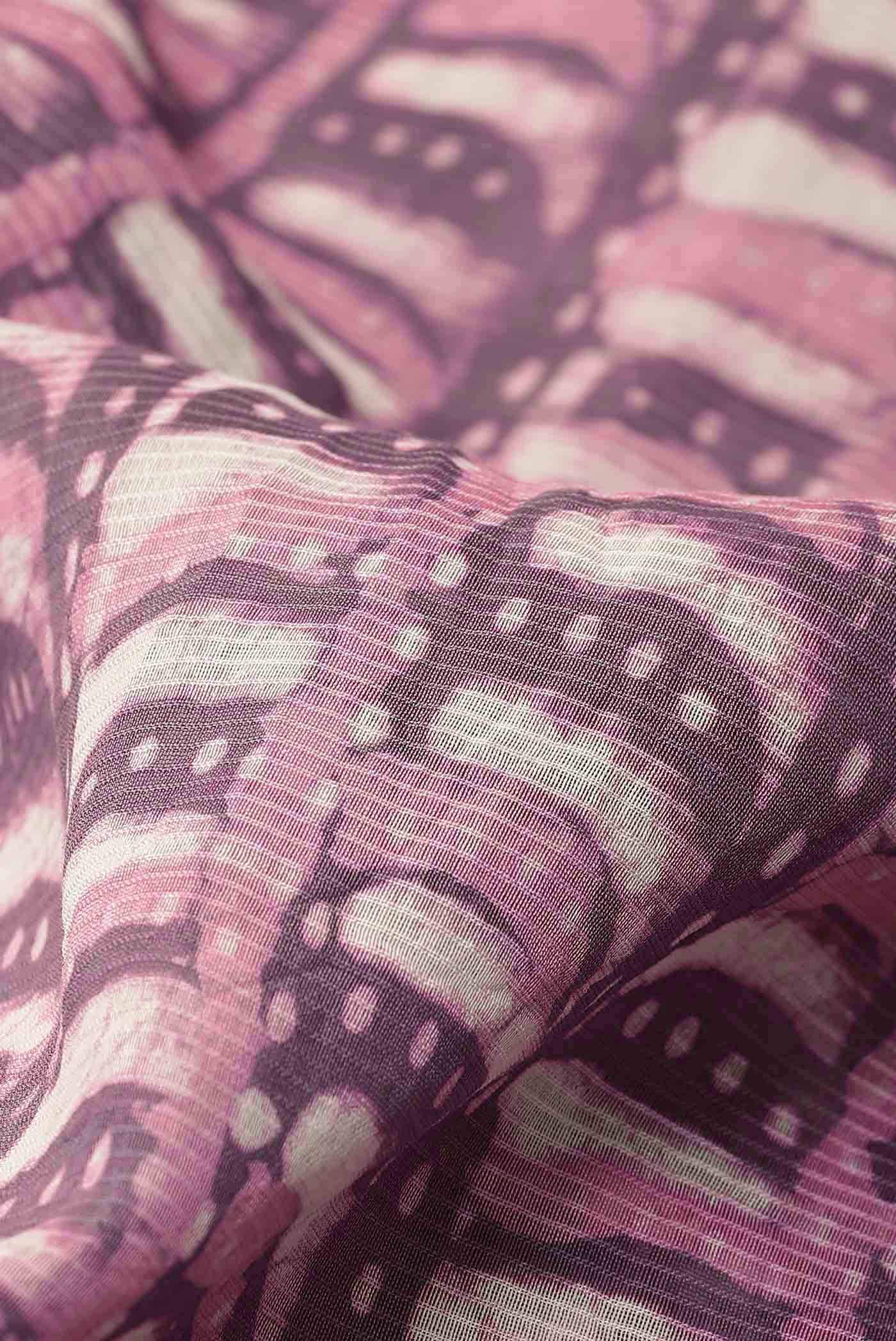 Mauve Maheshwari Silk Cotton Saree