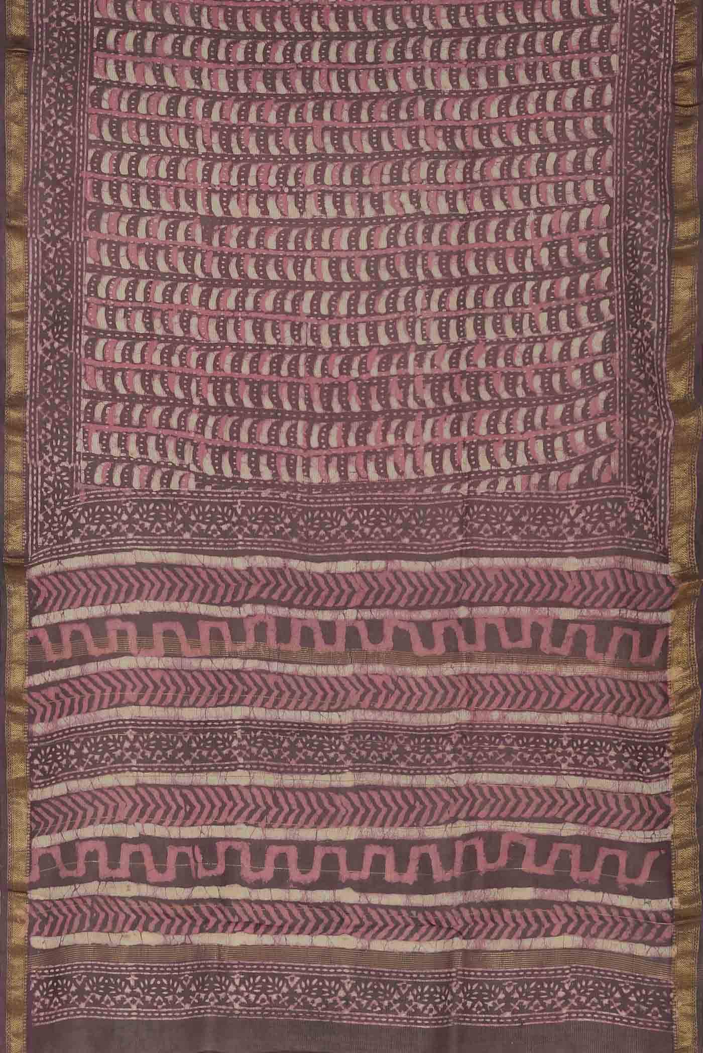 Mauve Maheshwari Silk Cotton Saree