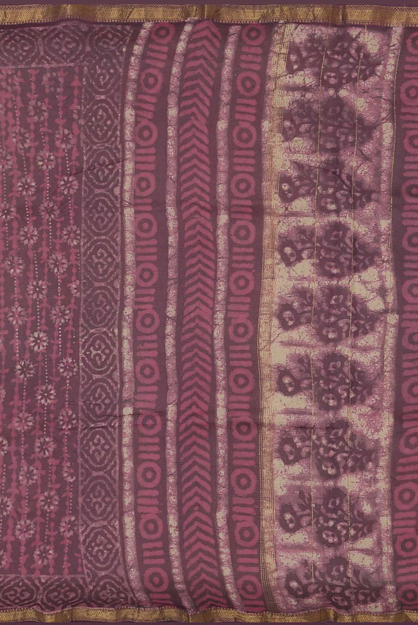 Mauve Maheshwari Silk Cotton Saree