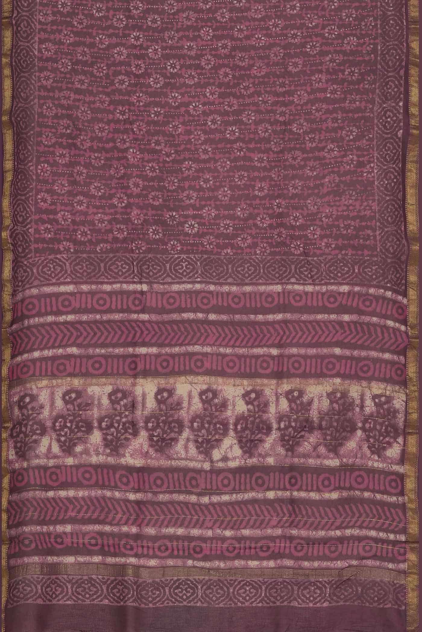 Mauve Maheshwari Silk Cotton Saree