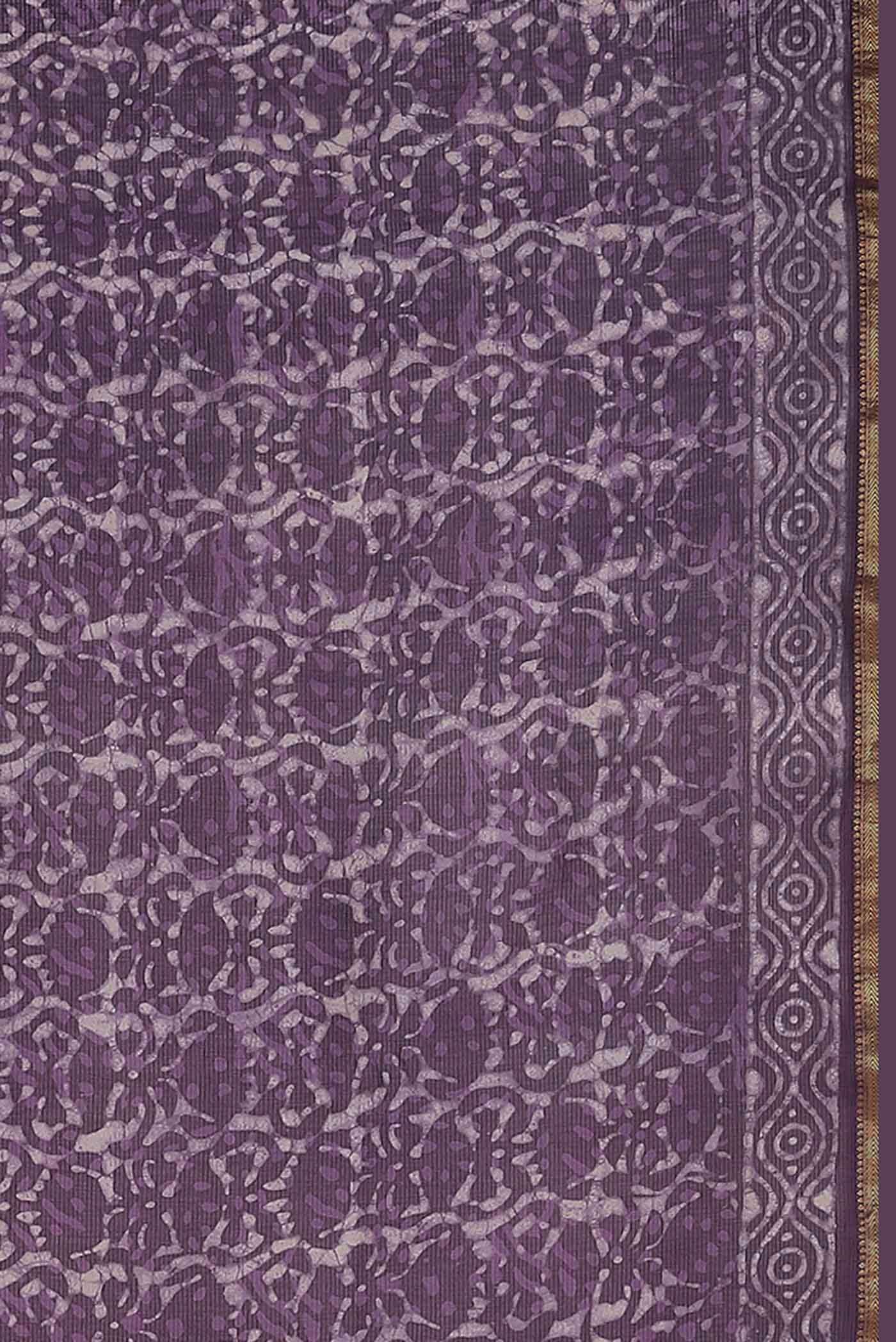 Purple Maheshwari Silk Cotton Saree