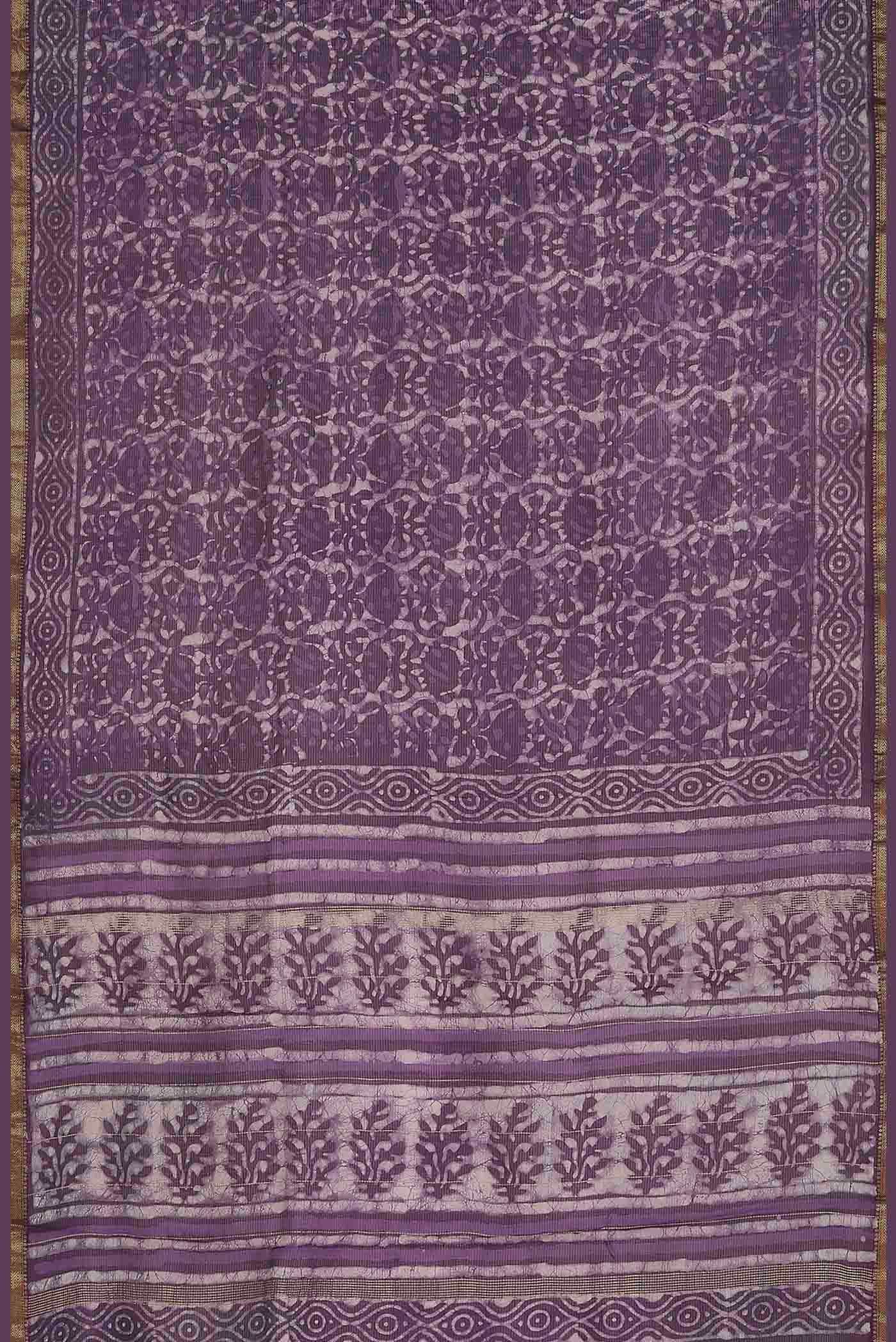 Purple Maheshwari Silk Cotton Saree