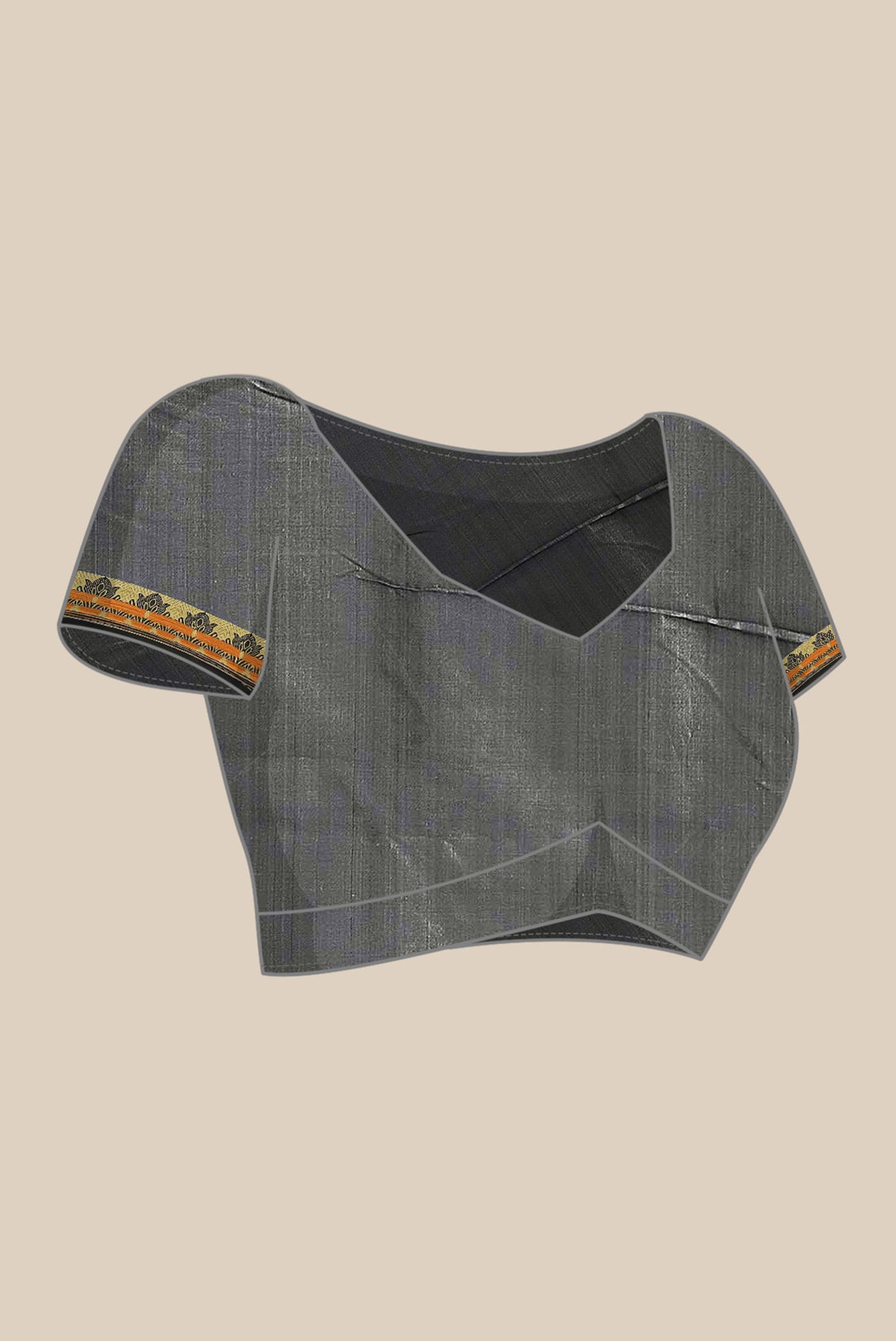 Grey Assam Silk Saree
