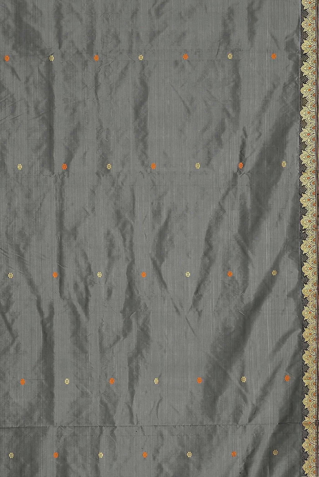 Grey Assam Silk Saree