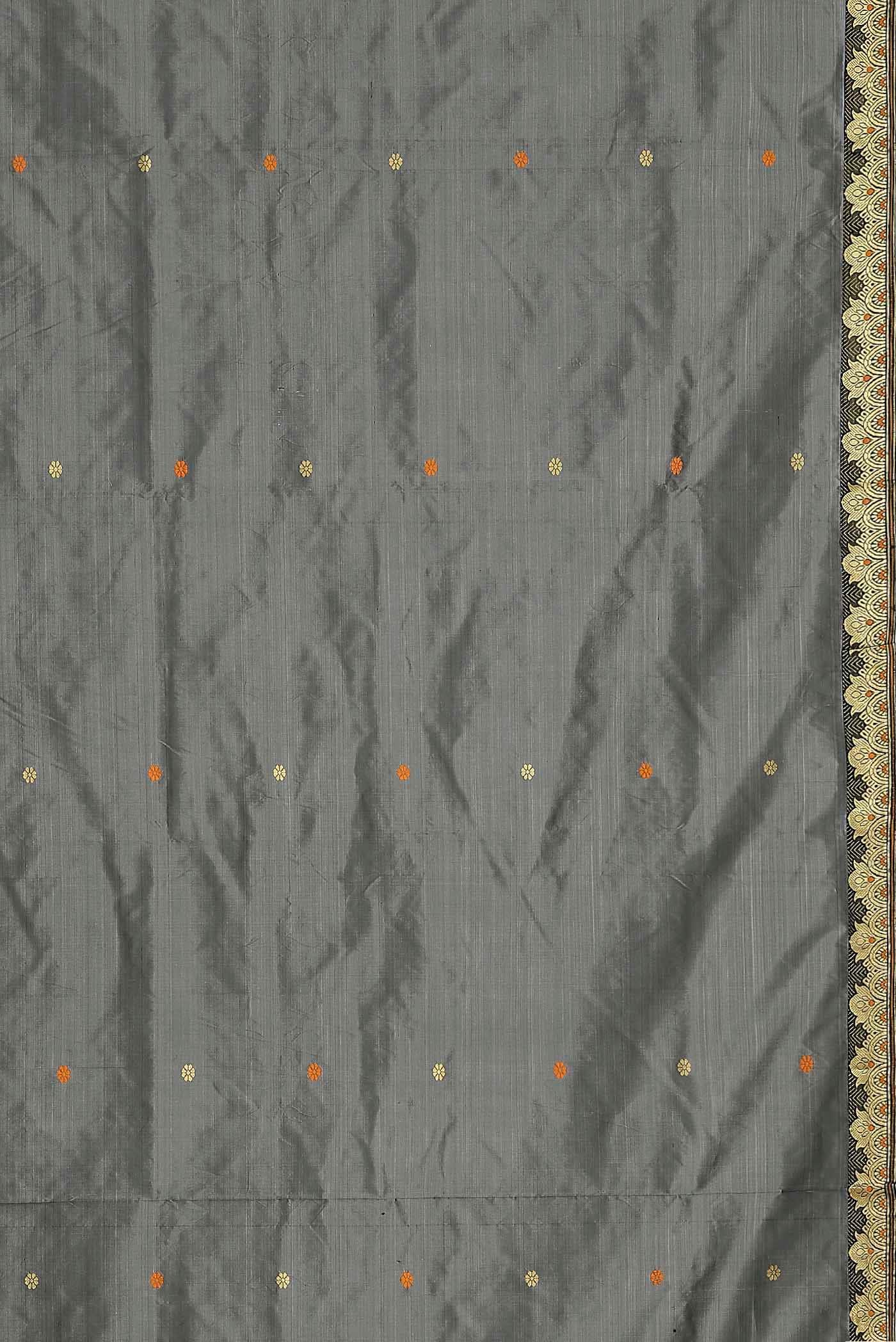 Grey Assam Silk Saree