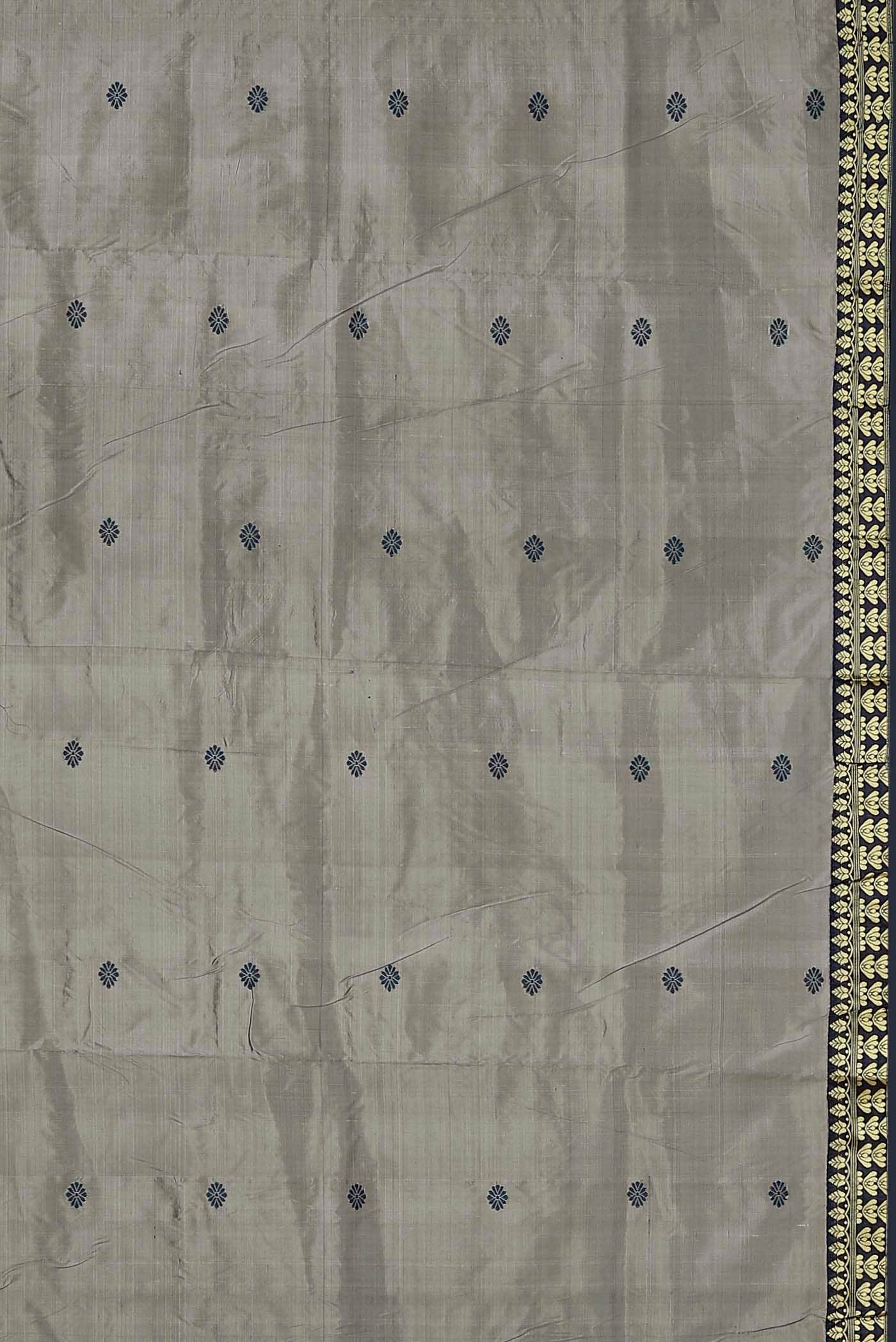 Grey Assam Silk Saree