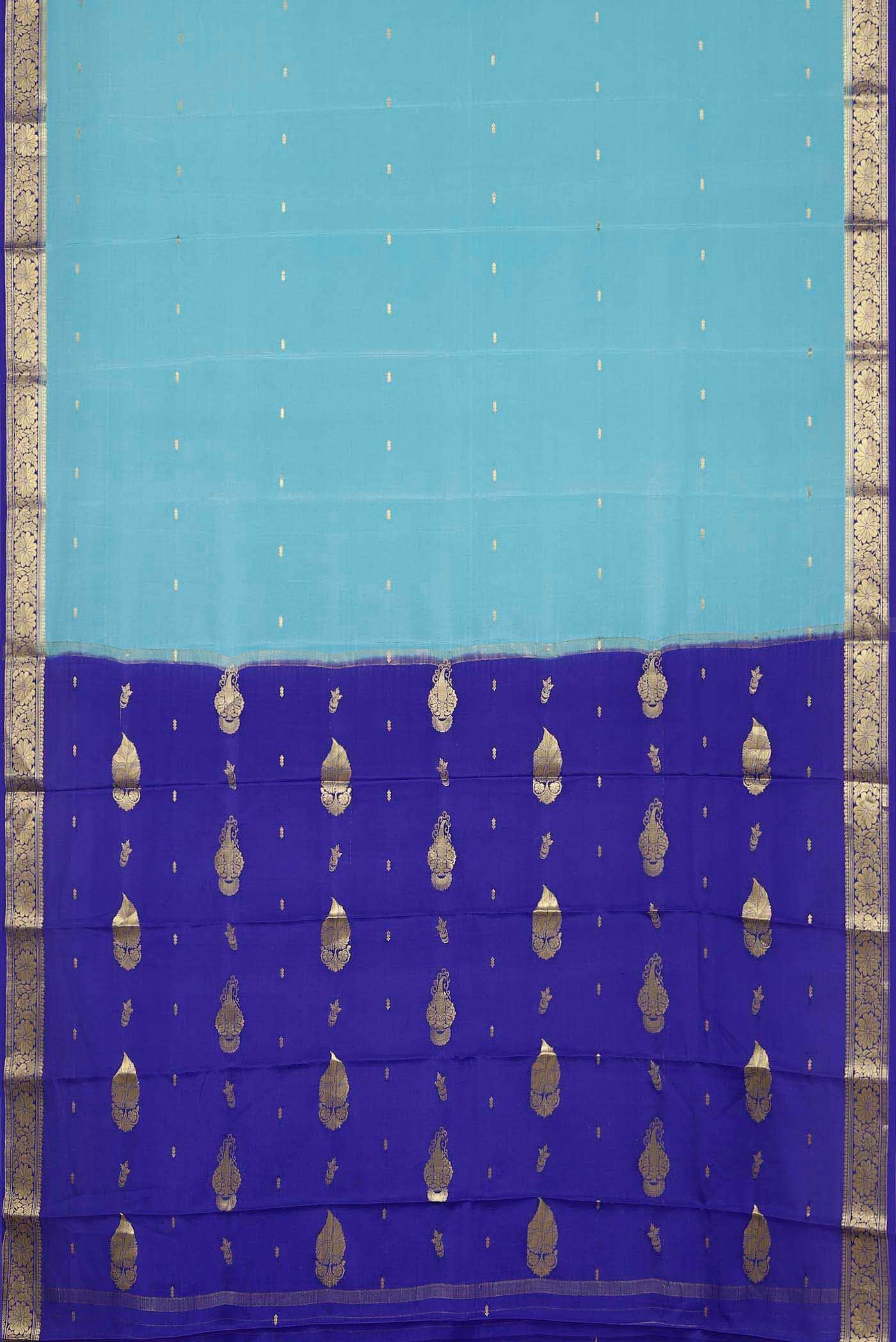 Sky Blue Mysore Crepe Saree