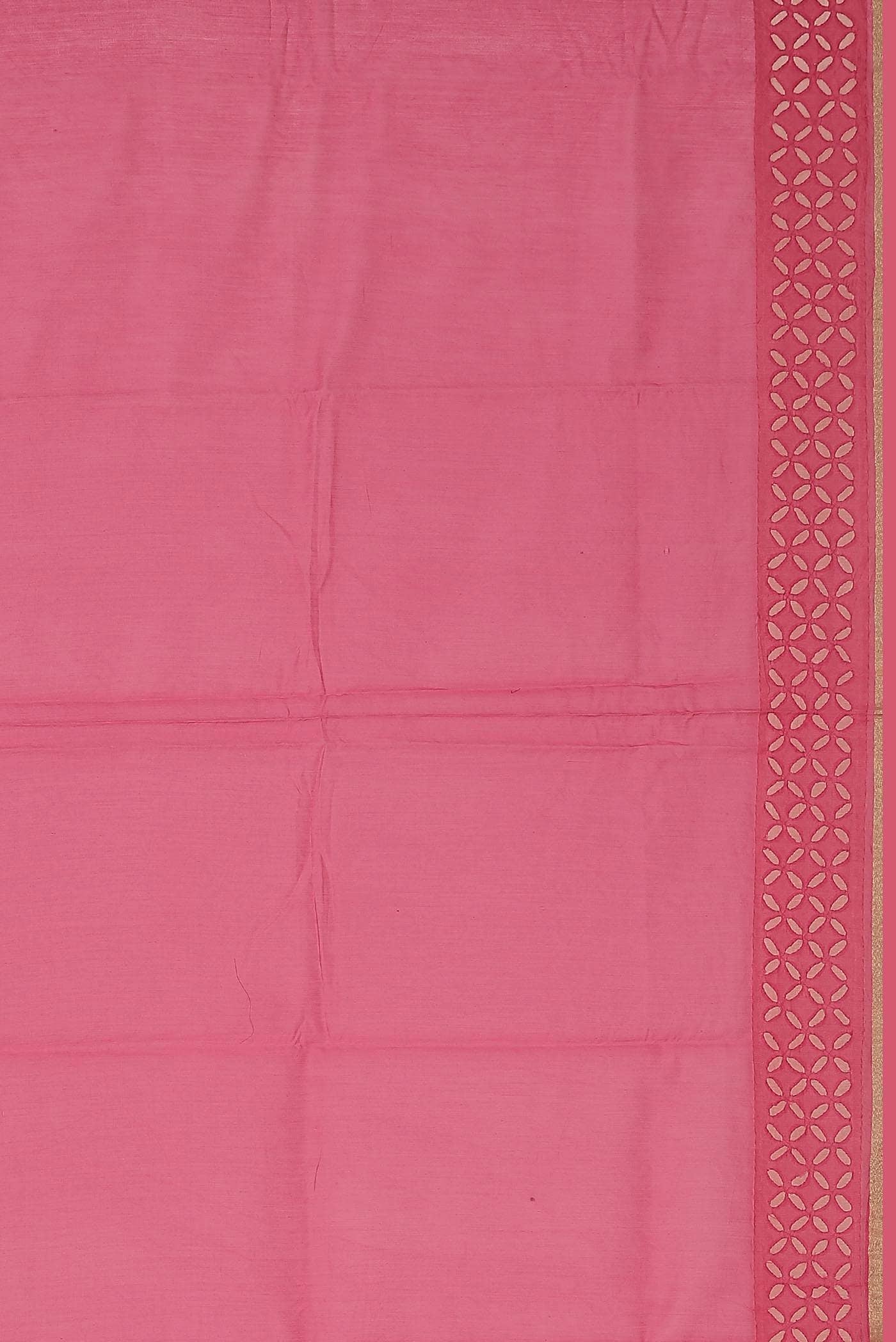 Pink Chanderi Silk Cotton Saree