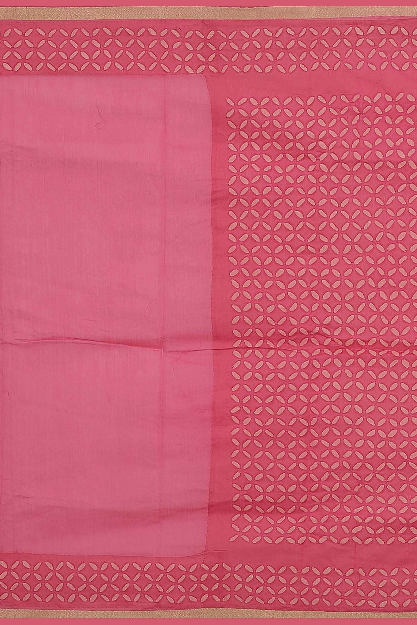 Pink Chanderi Silk Cotton Saree