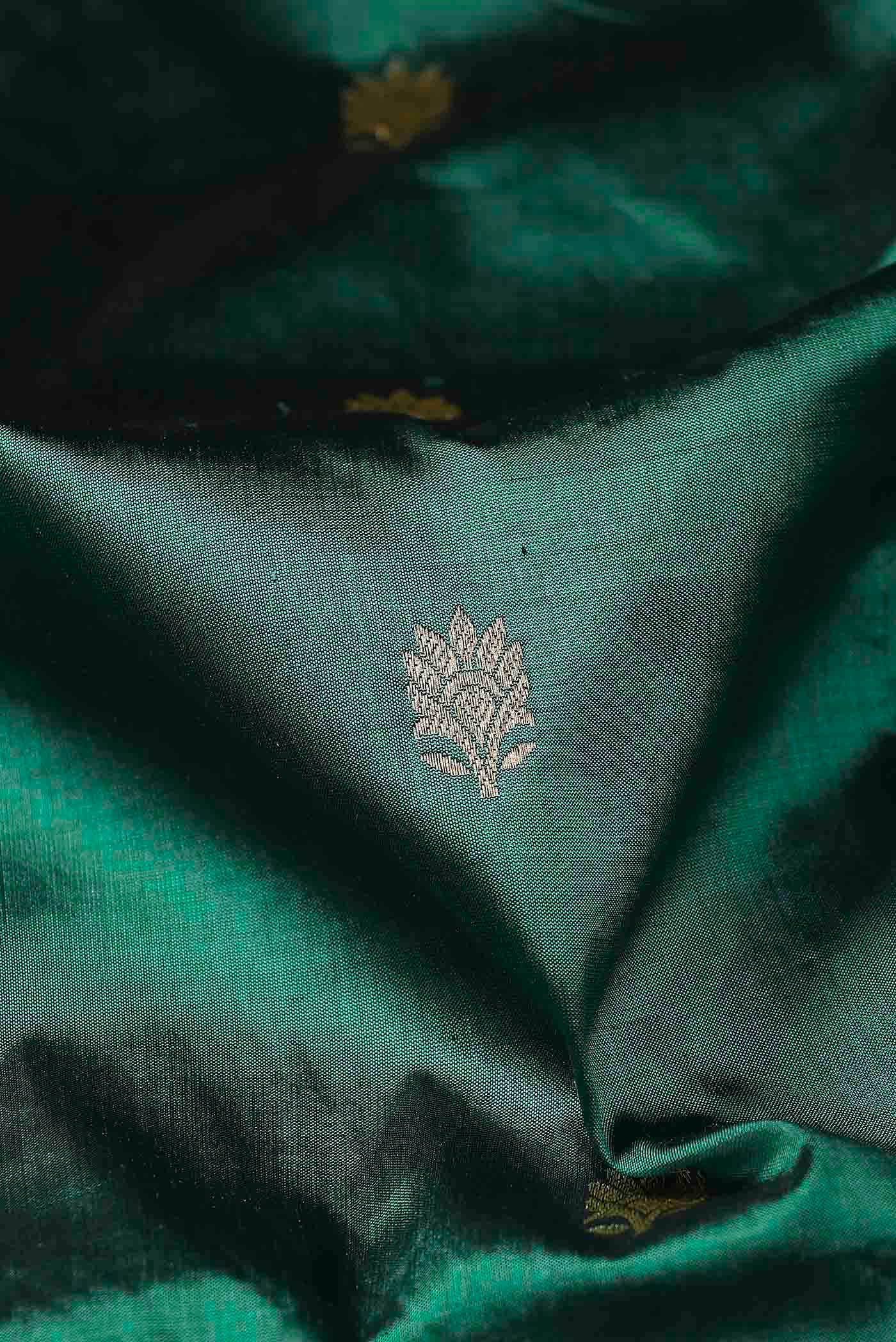Green Banarasi Katan Silk Saree