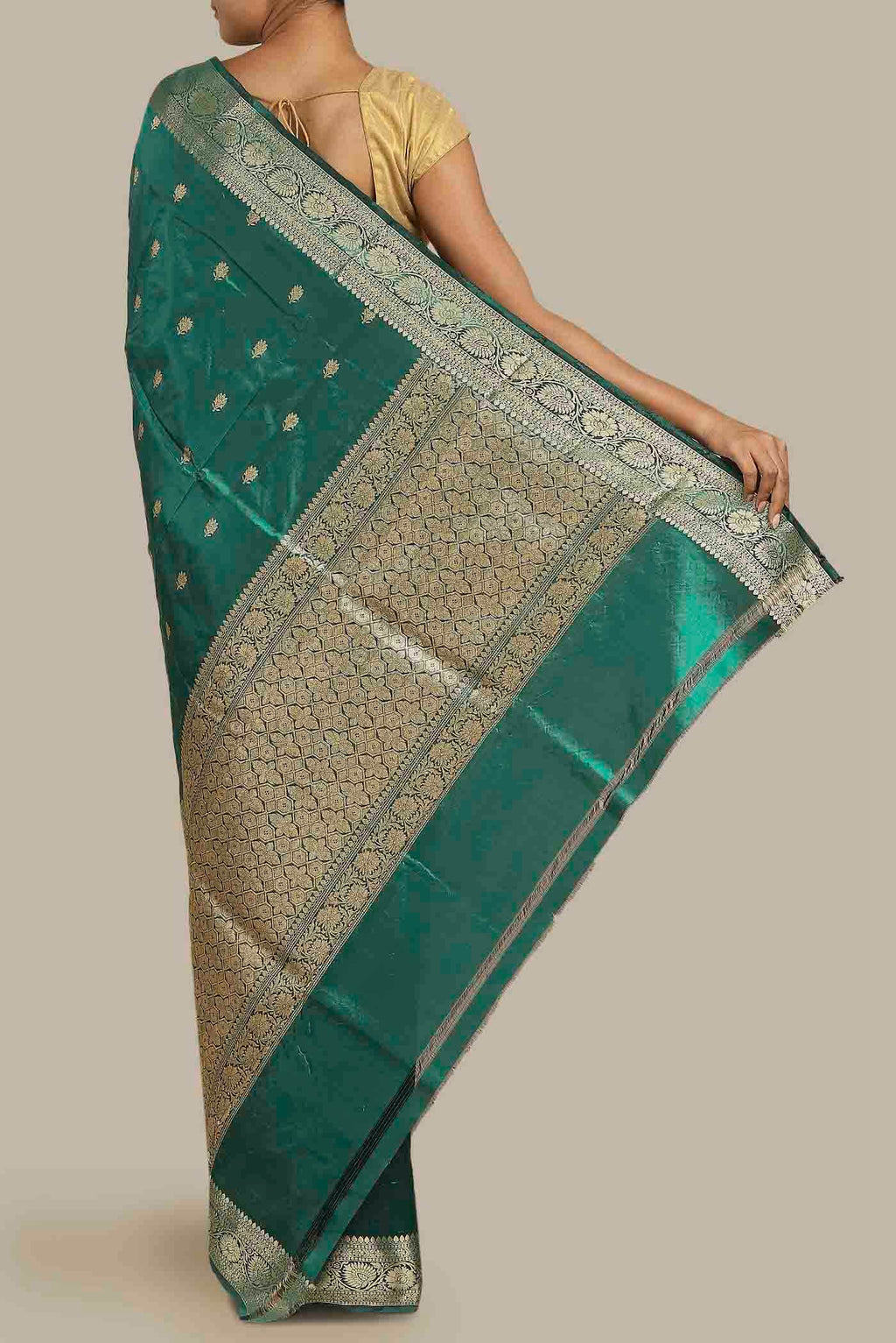Green Banarasi Katan Silk Saree