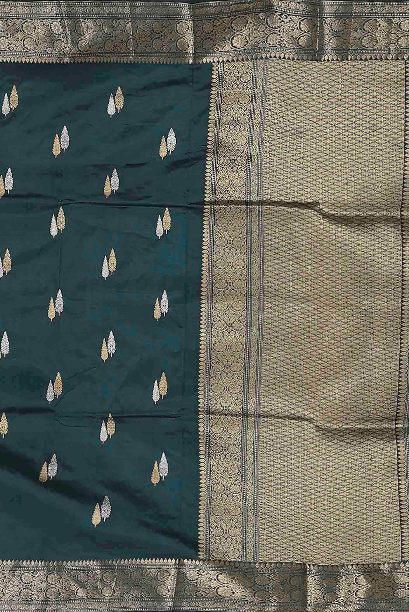 Blue Banarasi Katan Silk Saree