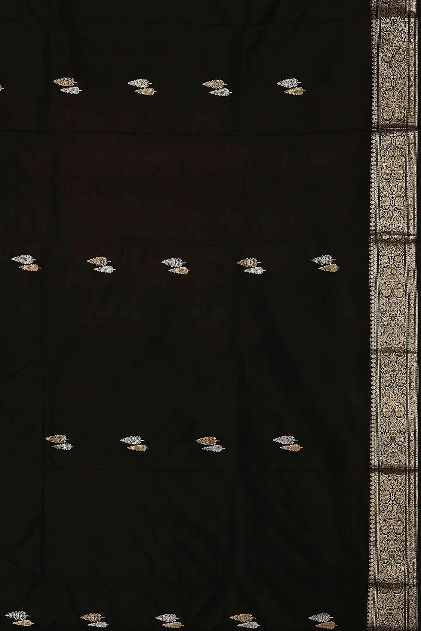 Black Banarasi Katan Silk Saree