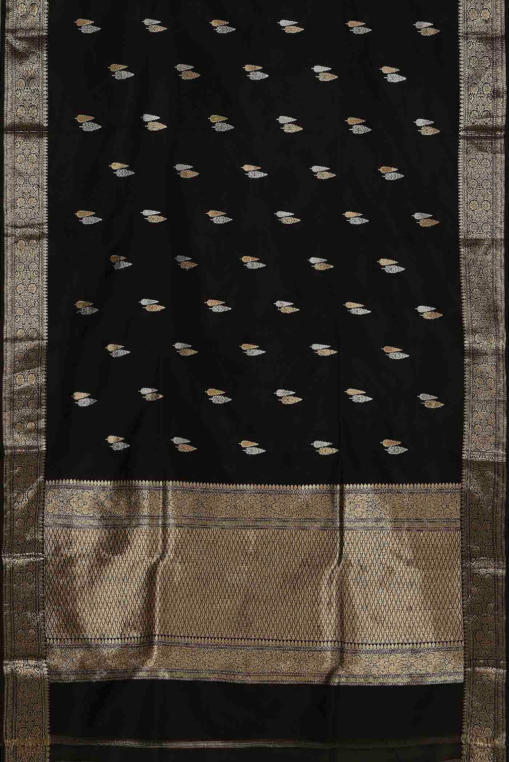 Black Banarasi Katan Silk Saree