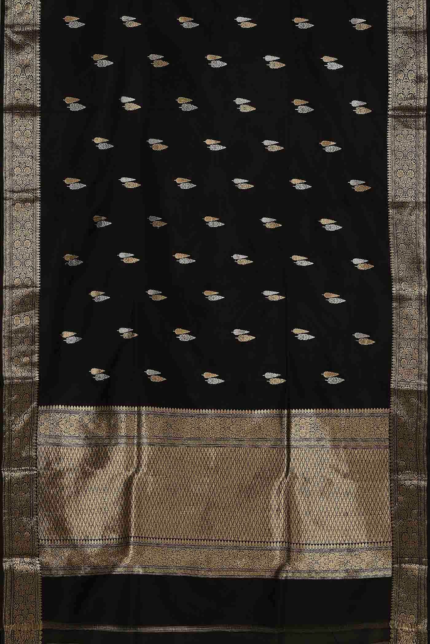 Black Banarasi Katan Silk Saree