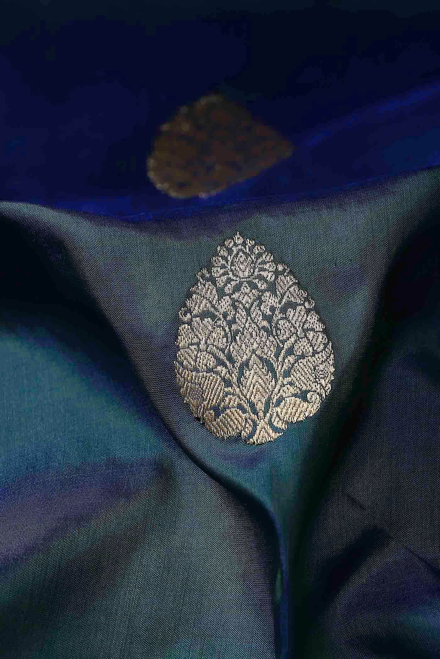 Blue Banarasi Katan Silk Saree