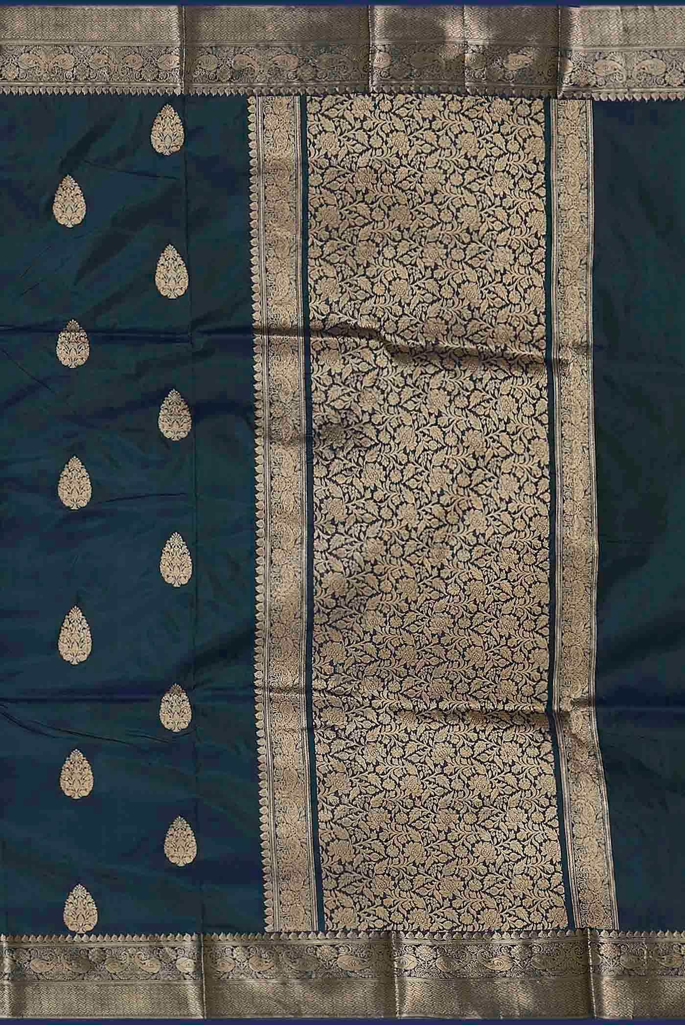 Blue Banarasi Katan Silk Saree