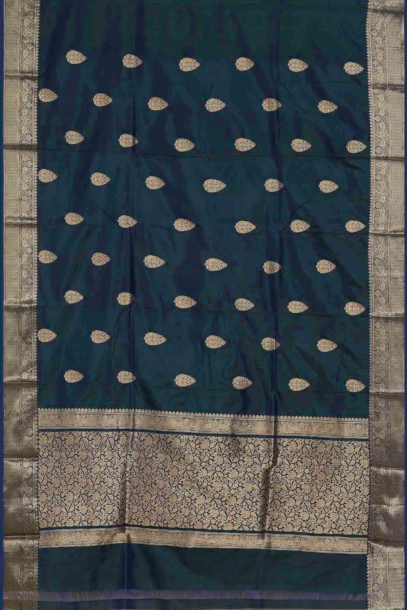 Blue Banarasi Katan Silk Saree