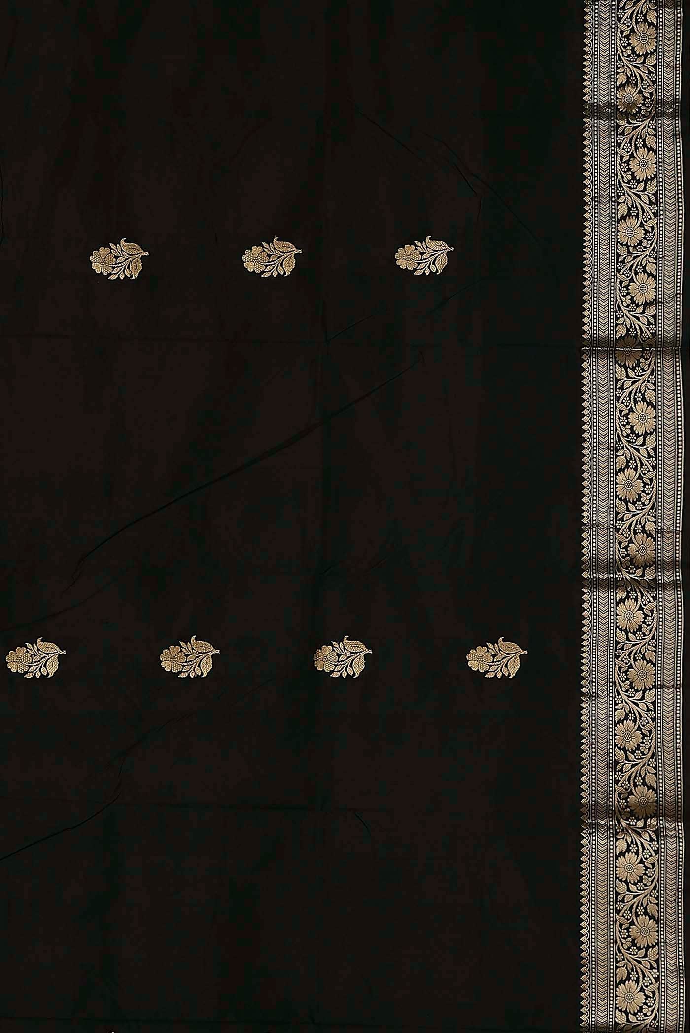 Black Banarasi Katan Silk Saree