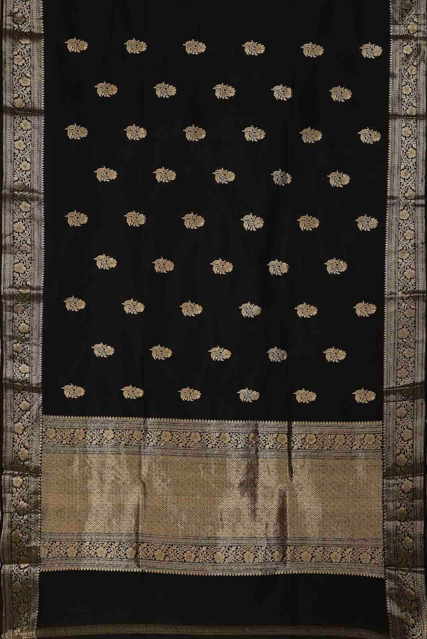 Black Banarasi Katan Silk Saree