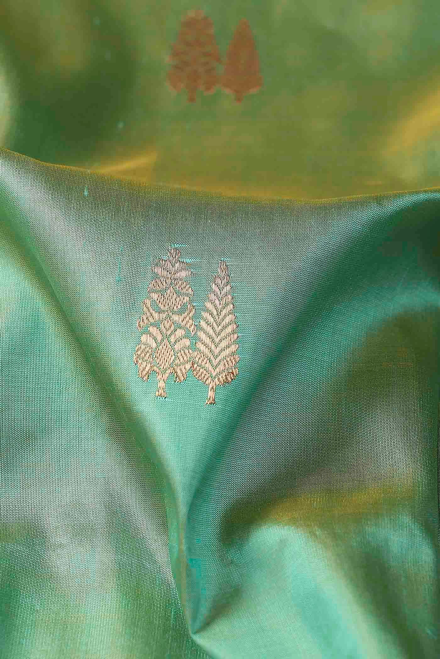 Green Banarasi Katan Silk Saree