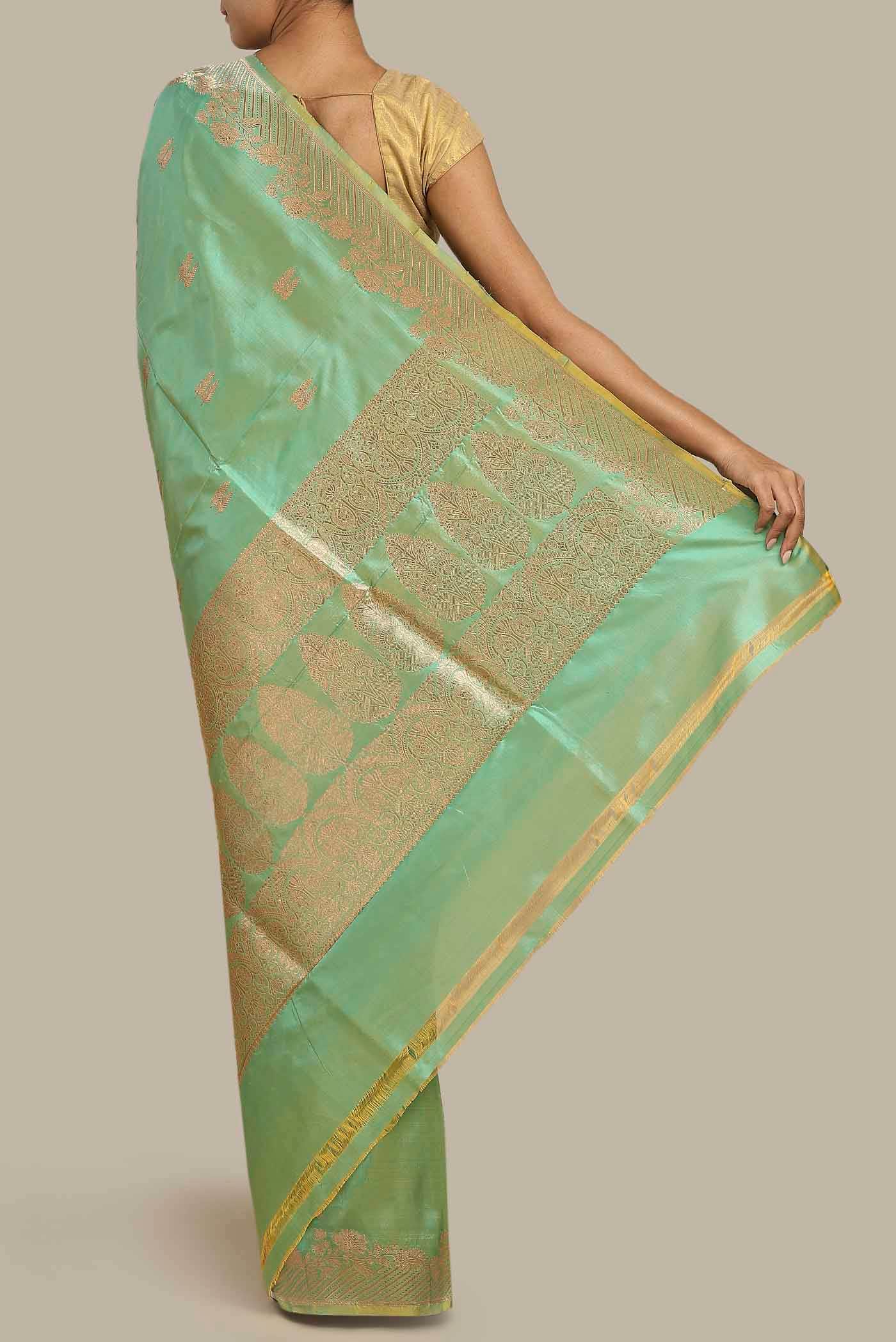 Green Banarasi Katan Silk Saree