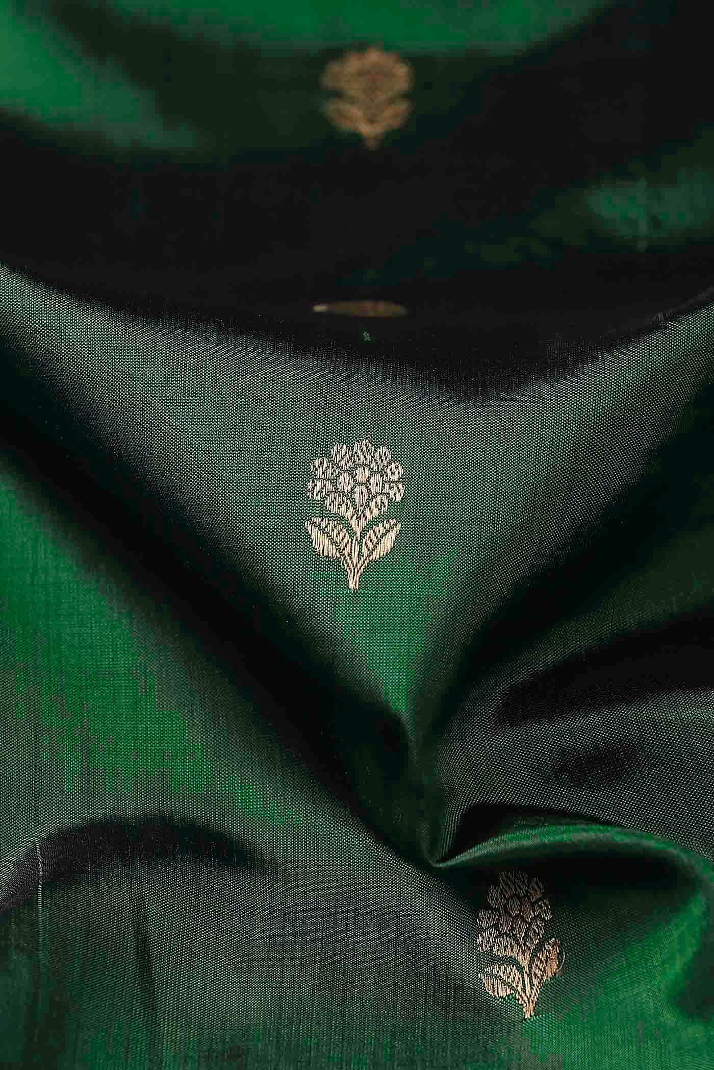 Green Banarasi Katan Silk Saree