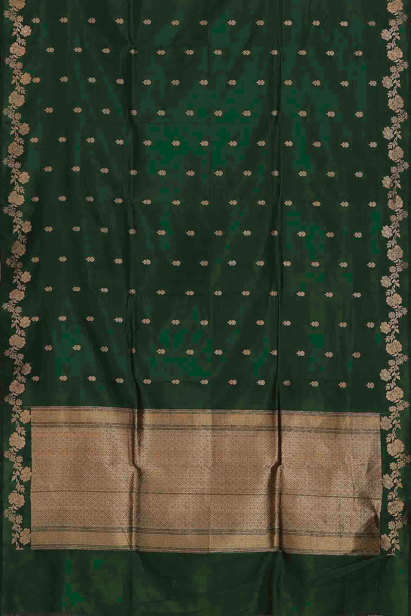Green Banarasi Katan Silk Saree