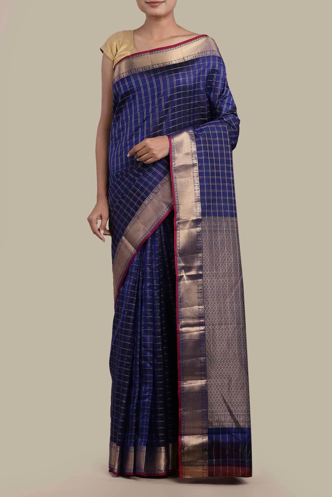 Blue Kanchipuram Silk Saree