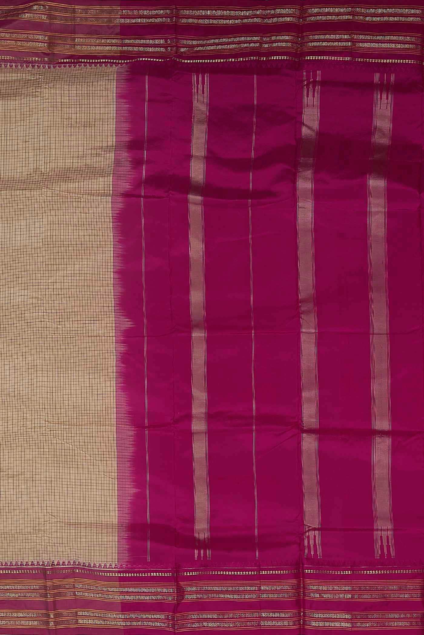 Beige Narayanpet Silk Saree