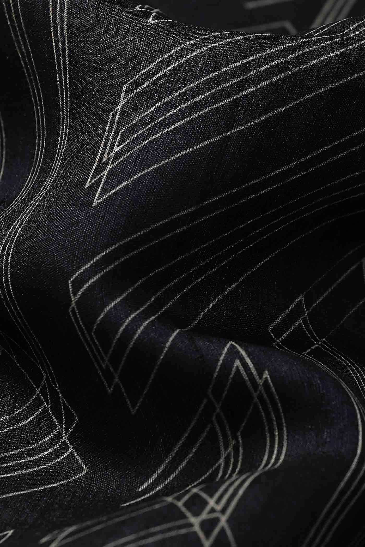 Black Bhagalpuri Tussar Silk Saree