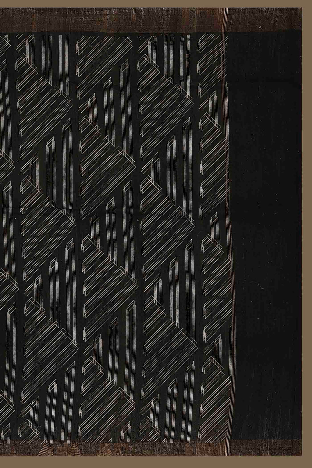 Black Bhagalpuri Tussar Silk Saree