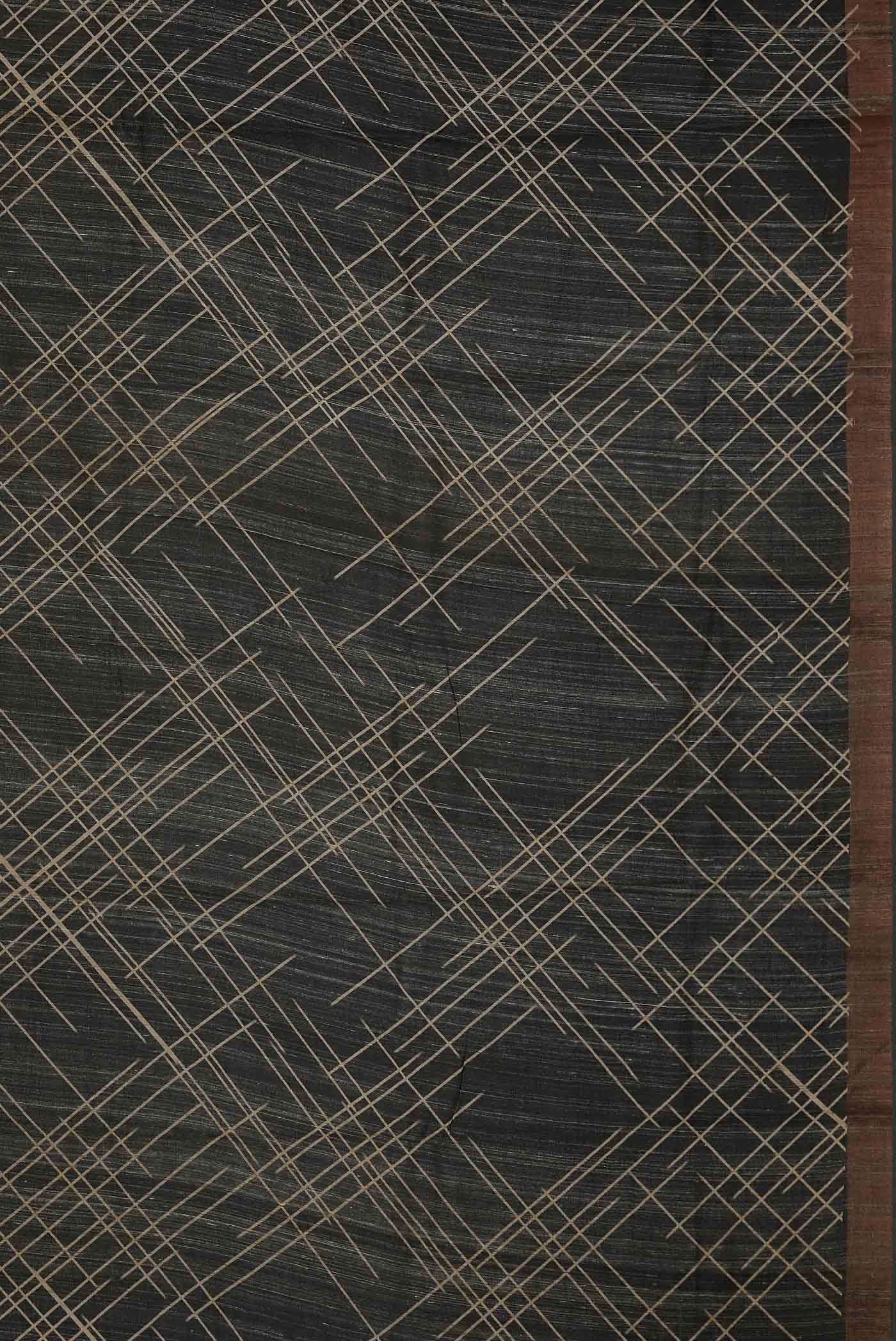 Black Bhagalpuri Tussar Silk Saree