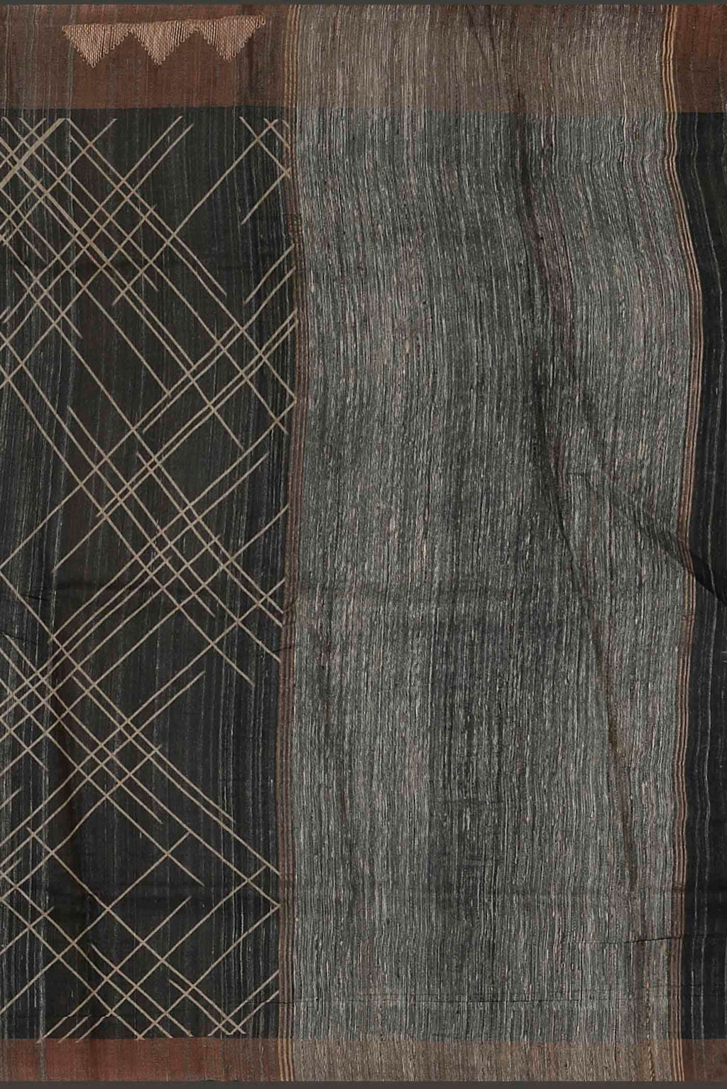 Black Bhagalpuri Tussar Silk Saree