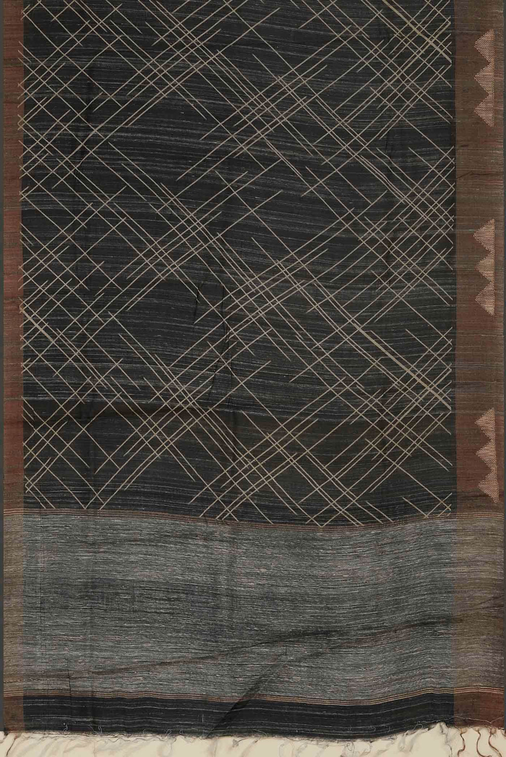 Black Bhagalpuri Tussar Silk Saree