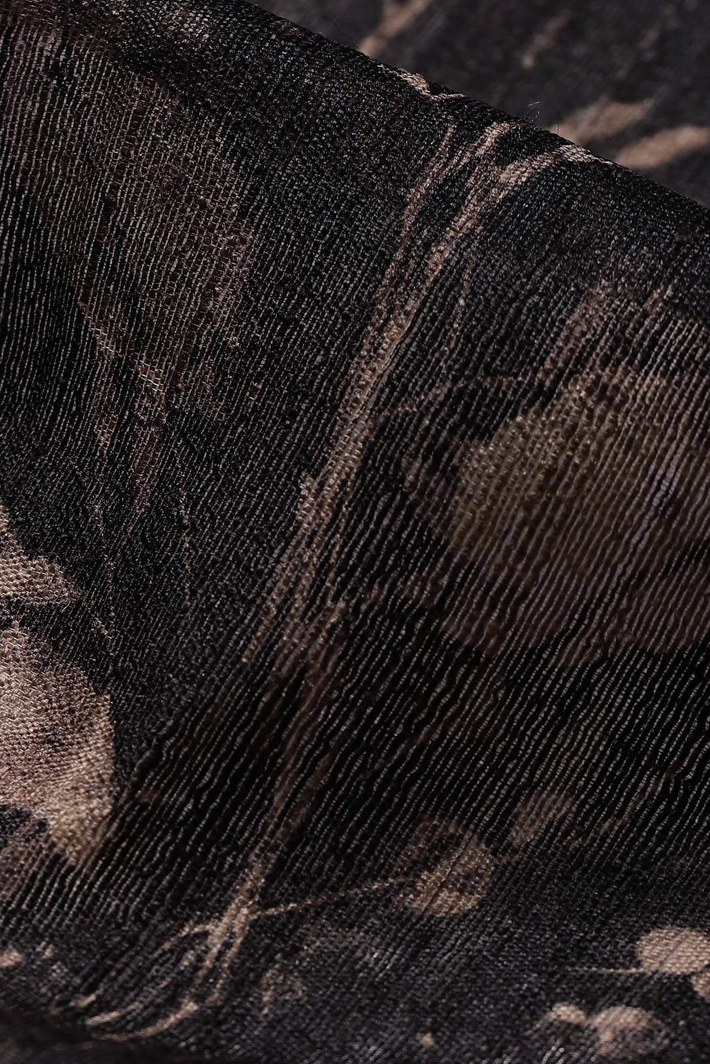 Black Bhagalpuri Tussar Silk Saree