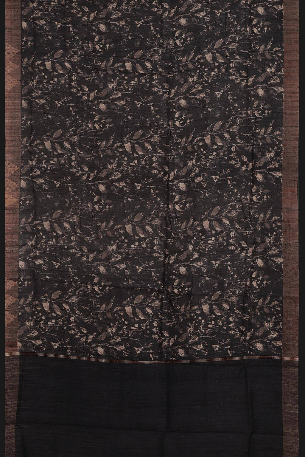 Black Bhagalpuri Tussar Silk Saree
