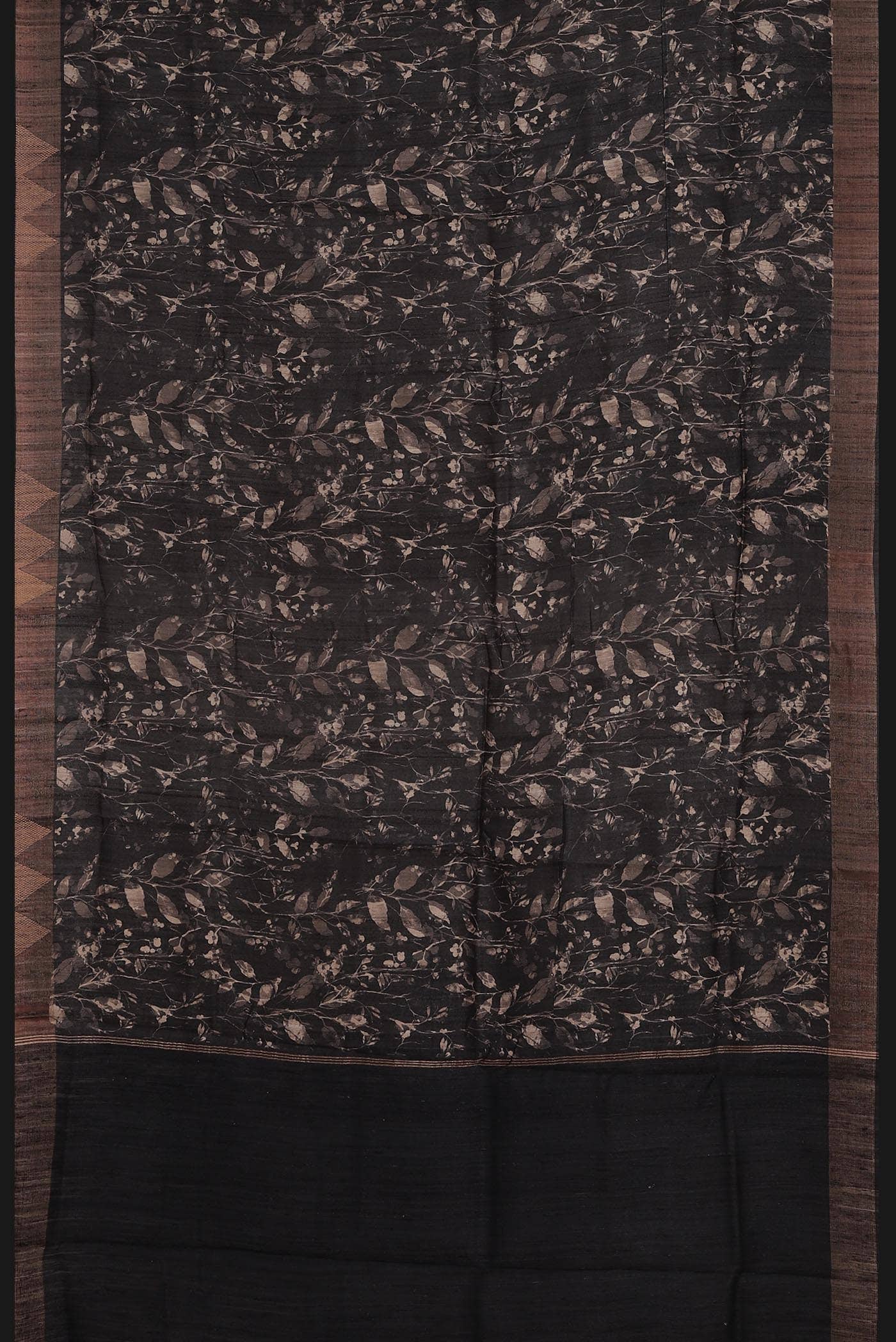 Black Bhagalpuri Tussar Silk Saree