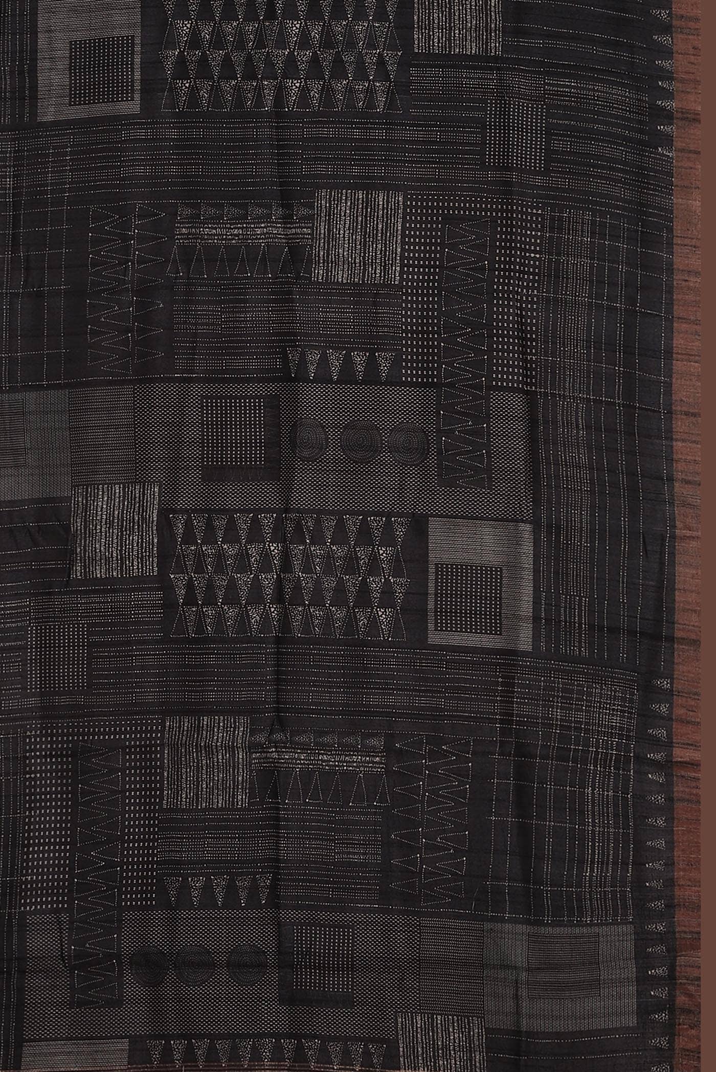 Black Bhagalpuri Tussar Silk Saree