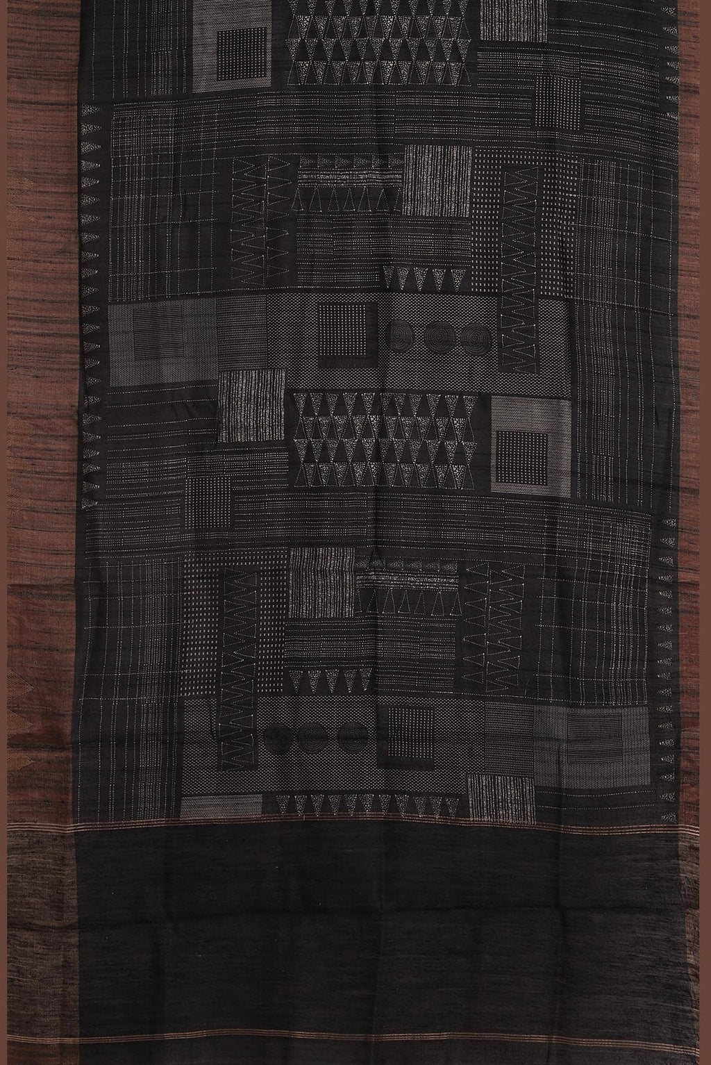 Black Bhagalpuri Tussar Silk Saree