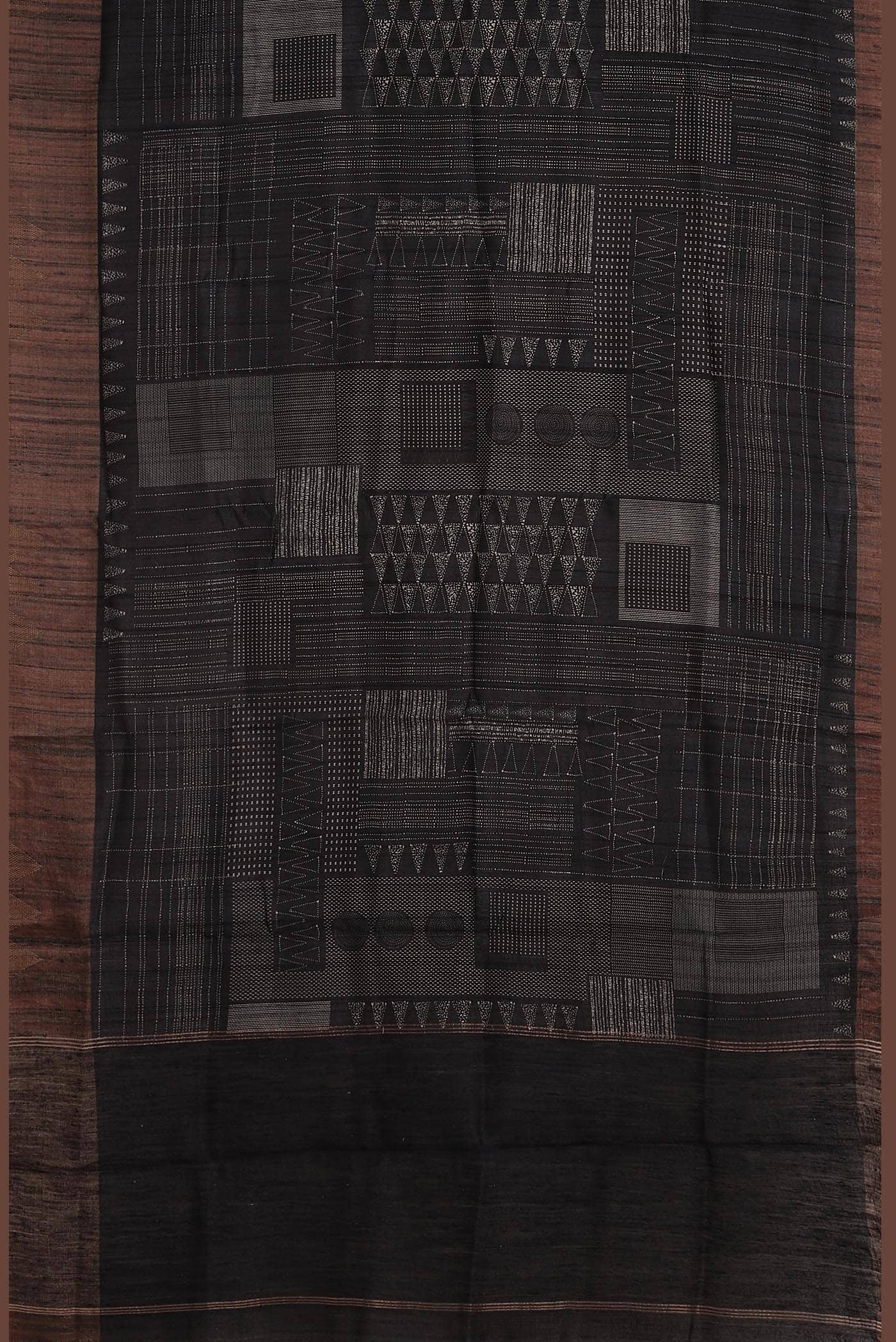 Black Bhagalpuri Tussar Silk Saree