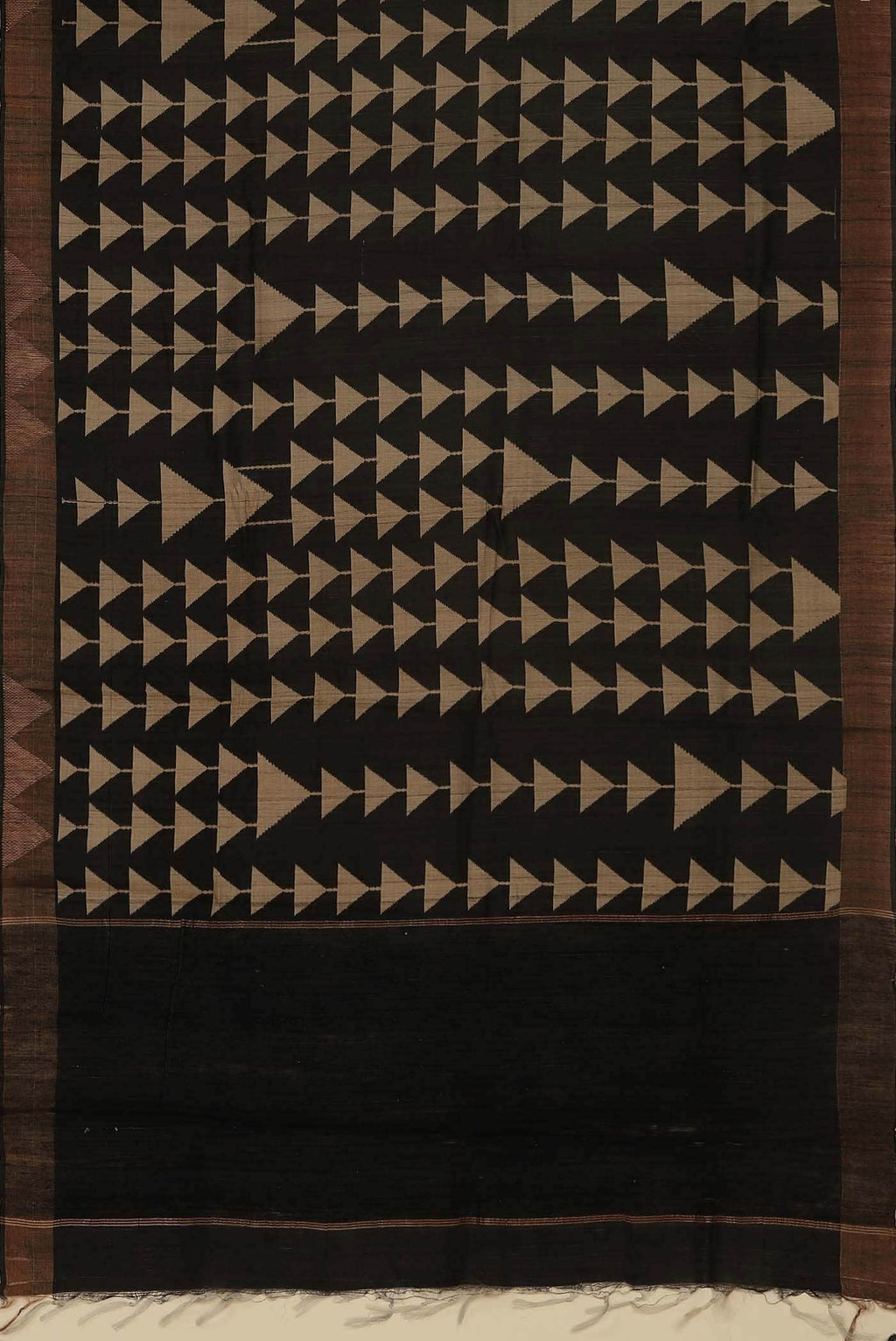 Black Bhagalpuri Tussar Silk Saree
