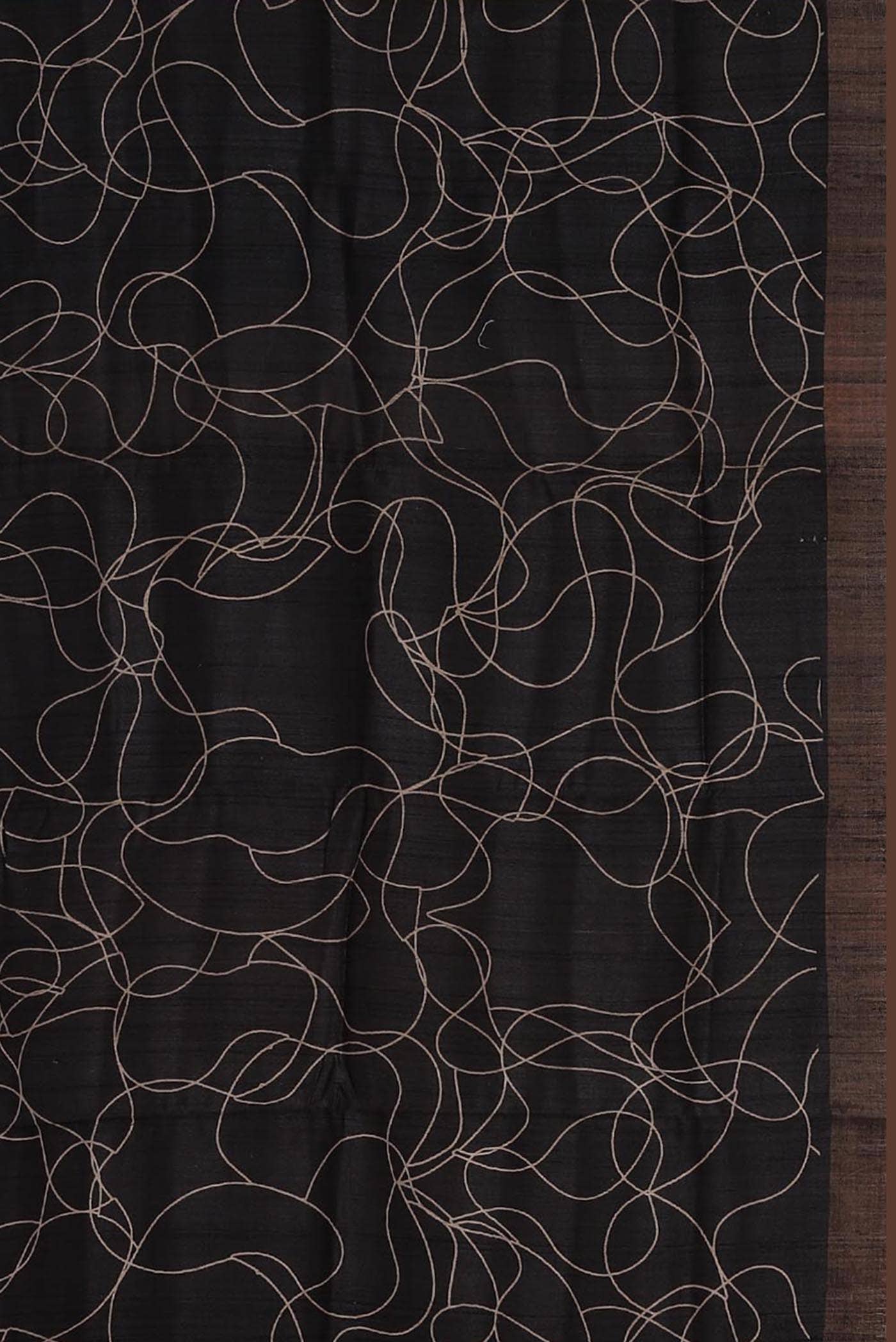 Black Bhagalpuri Tussar Silk Saree
