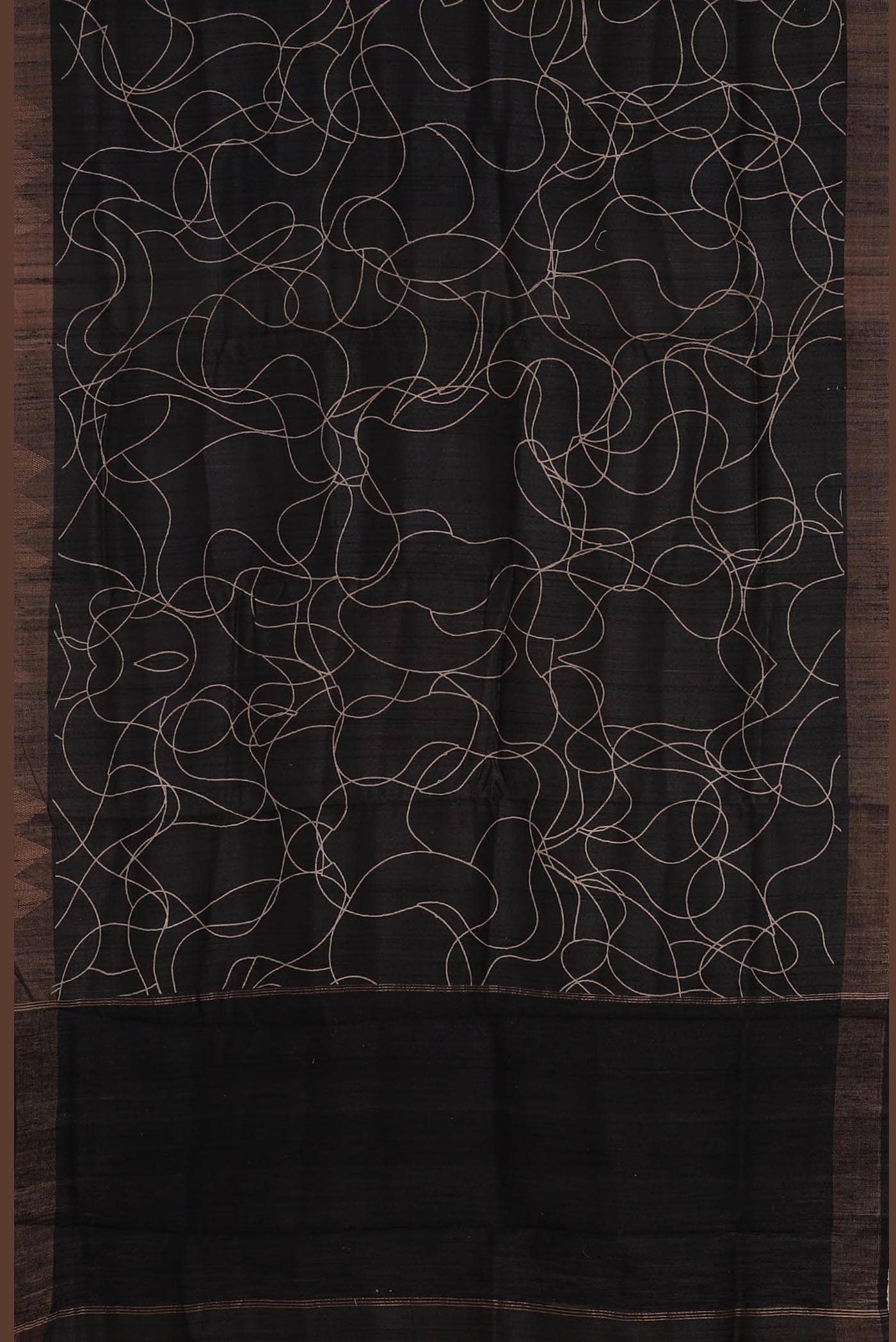 Black Bhagalpuri Tussar Silk Saree