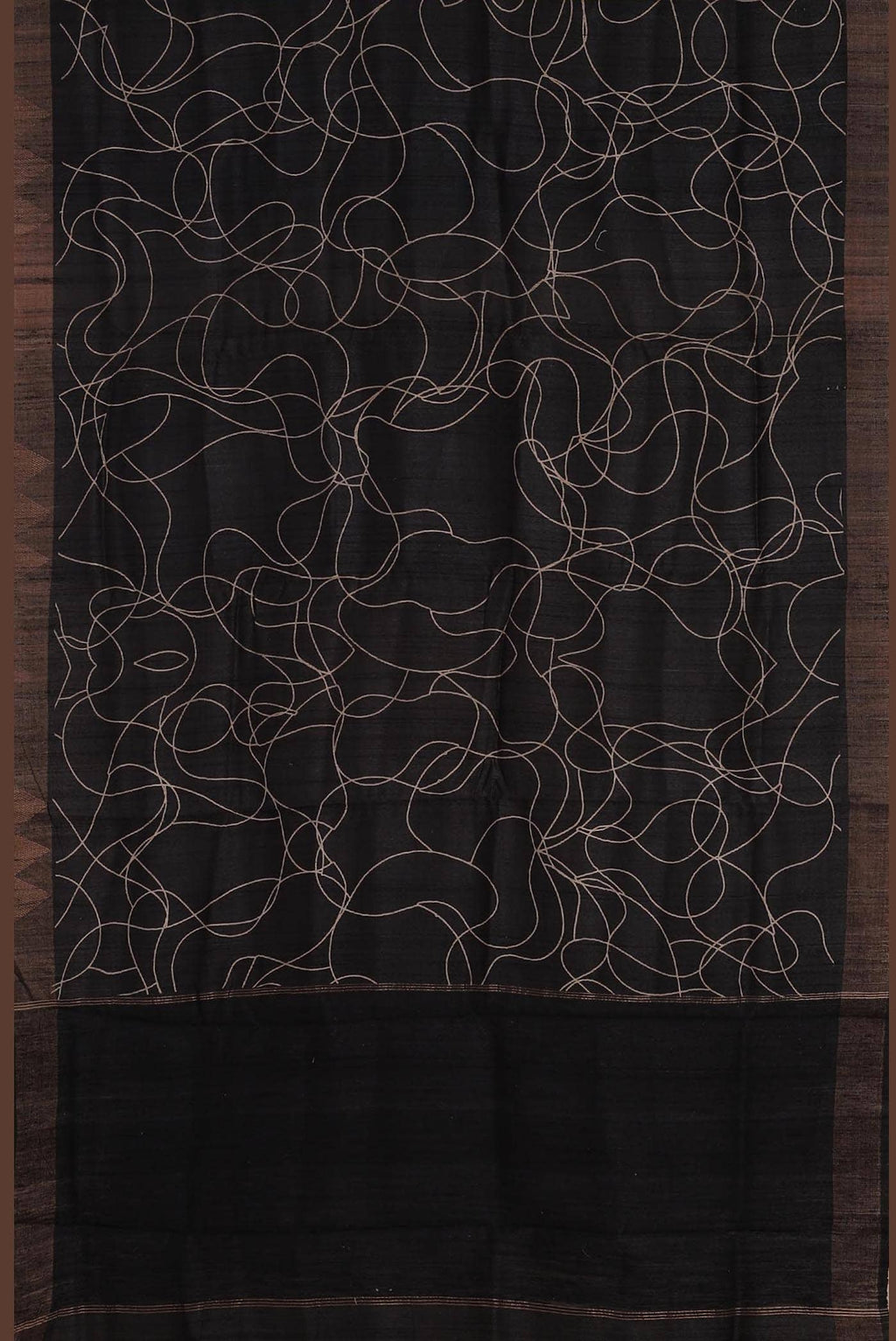 Black Bhagalpuri Tussar Silk Saree