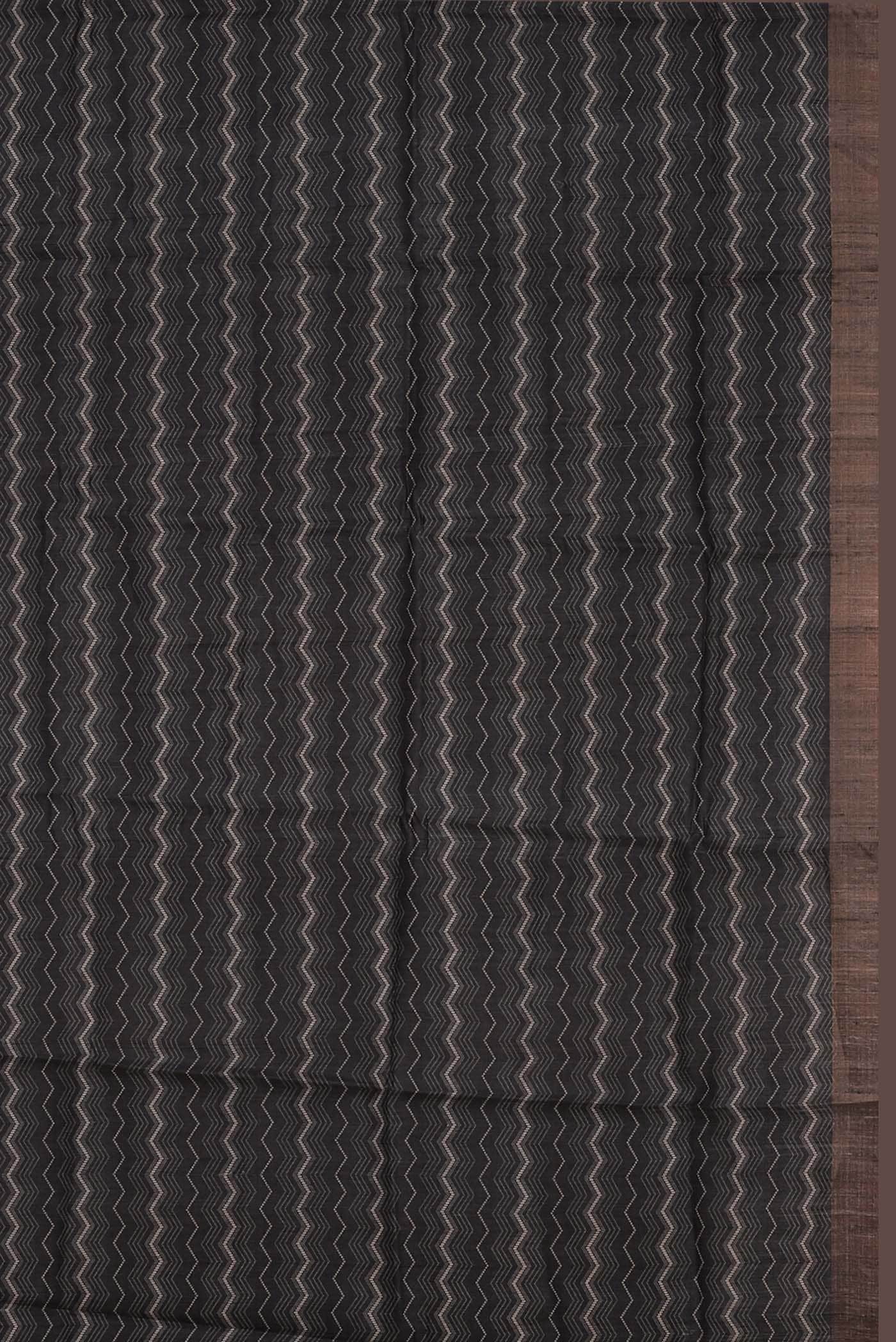 Black Bhagalpuri Tussar Silk Saree