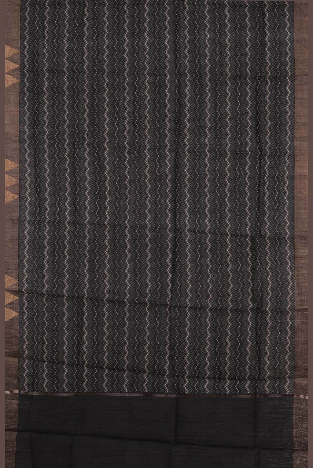 Black Bhagalpuri Tussar Silk Saree
