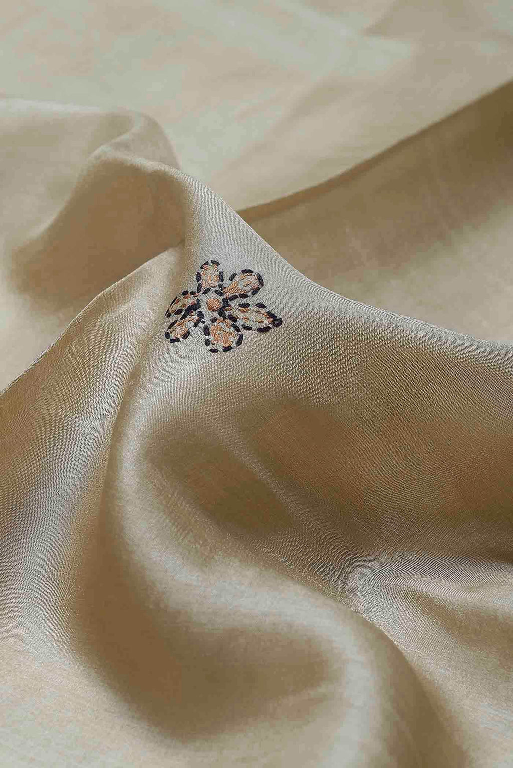 Beige Tussar Silk Saree