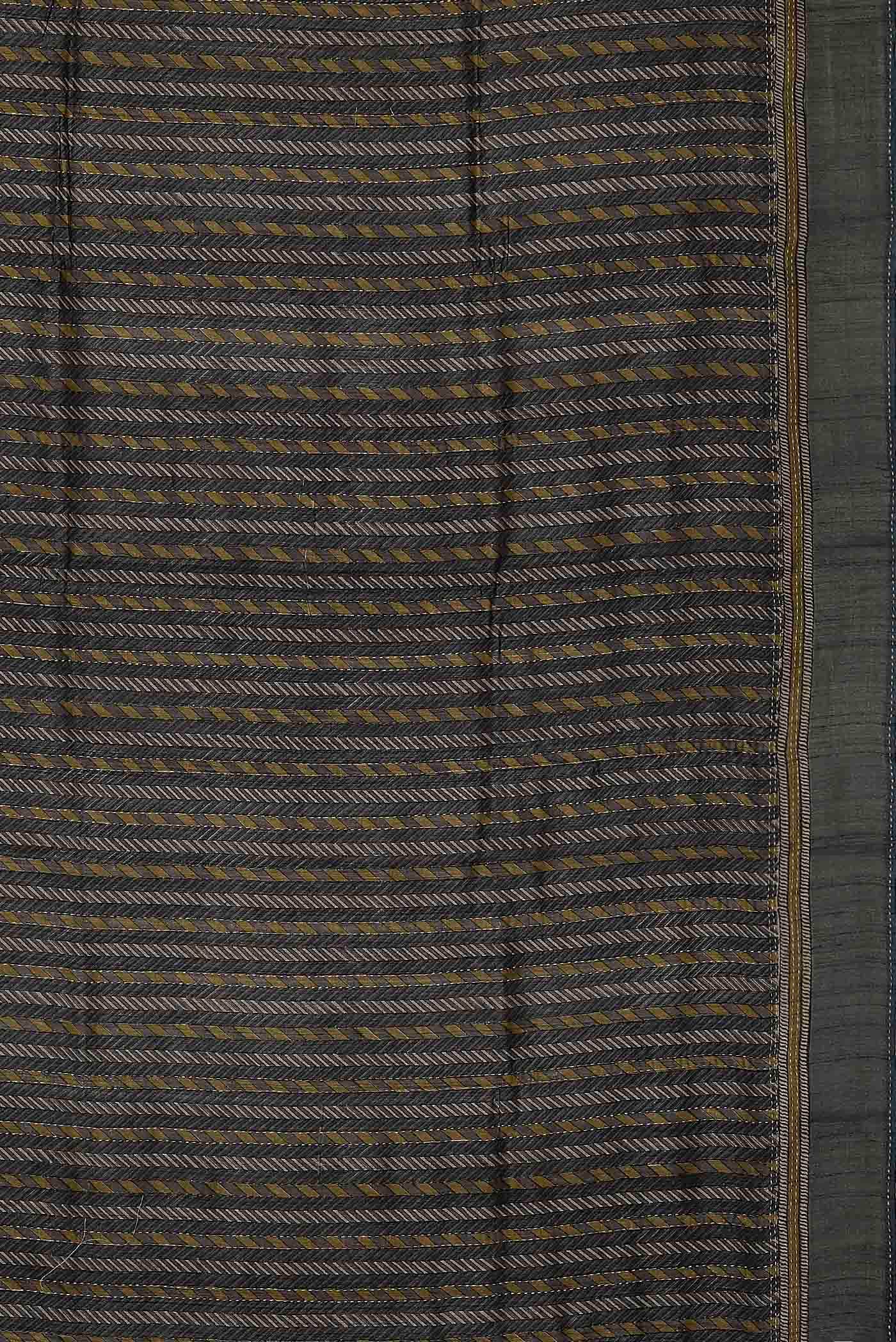 Grey Bhagalpuri Tussar Silk Saree