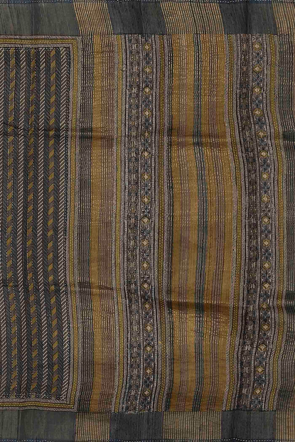 Grey Bhagalpuri Tussar Silk Saree